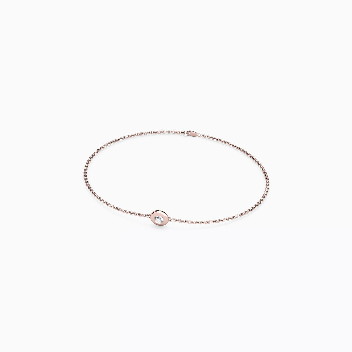 Diamond Single Bezel Chain Bracelet | 14K Gold