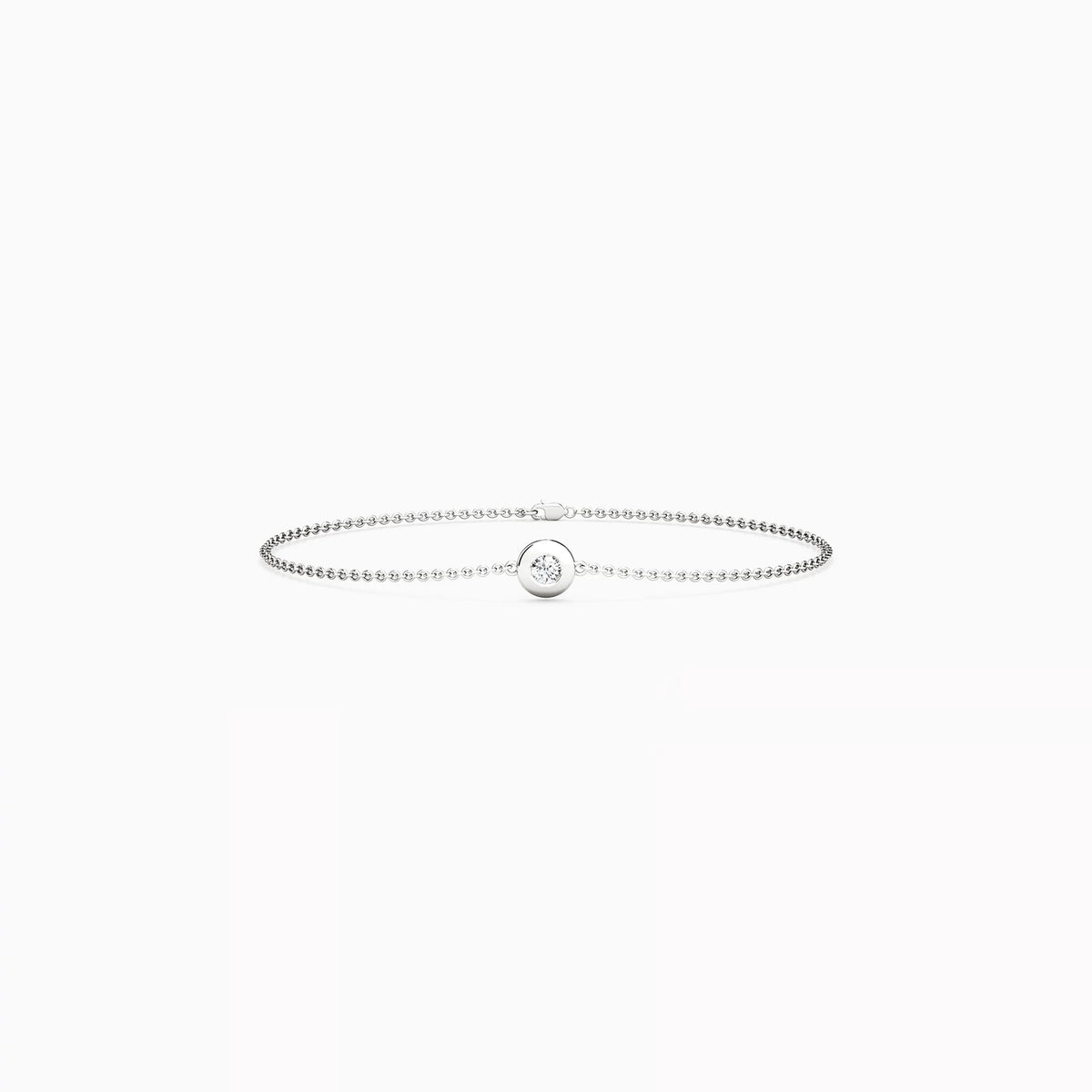Diamond Single Bezel Chain Bracelet | 14K Gold