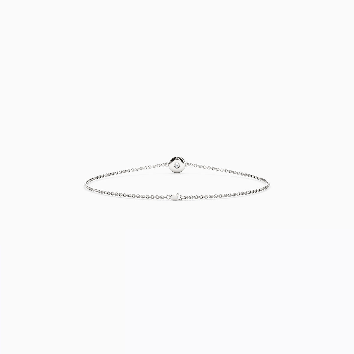 Diamond Single Bezel Chain Bracelet | 14K Gold