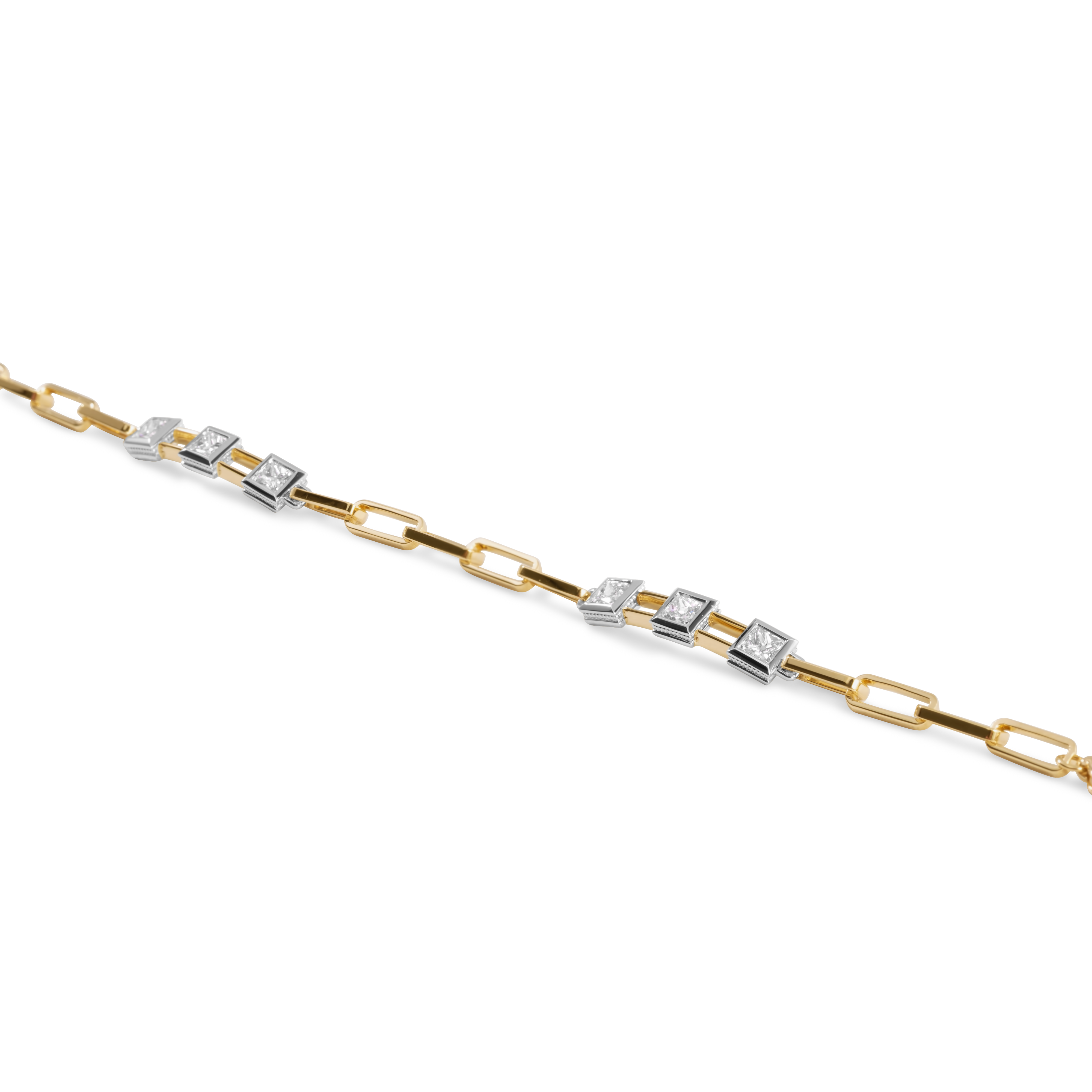 Bracelet chaîne trombone diamant | Or 18 carats