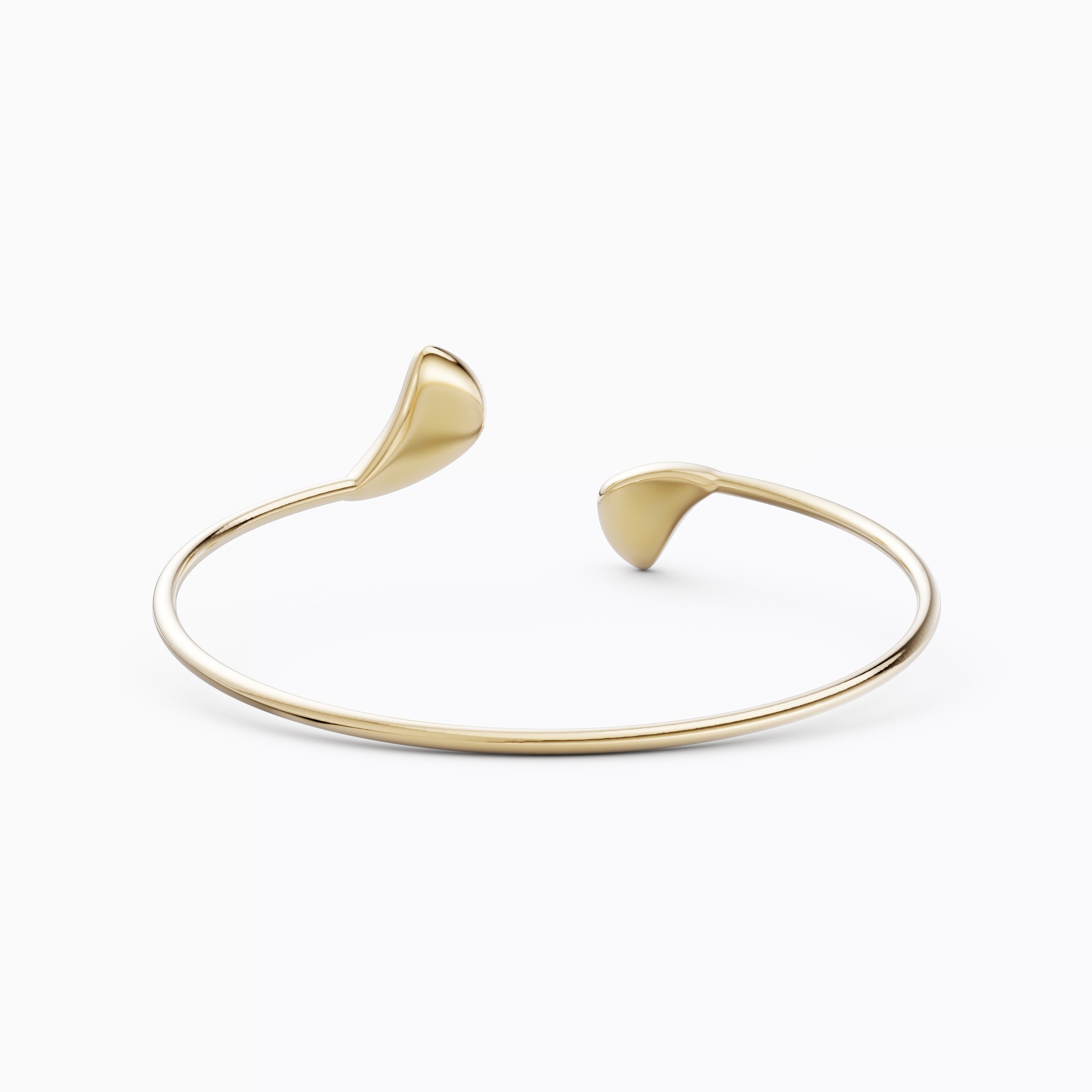 Flexible Crescent Cuff Bracelet in 18K Gold and Platinum with Diamonds