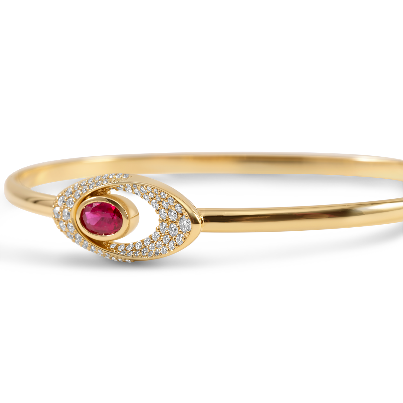 Diamond and Precious Ruby Bracelet | 18K Gold