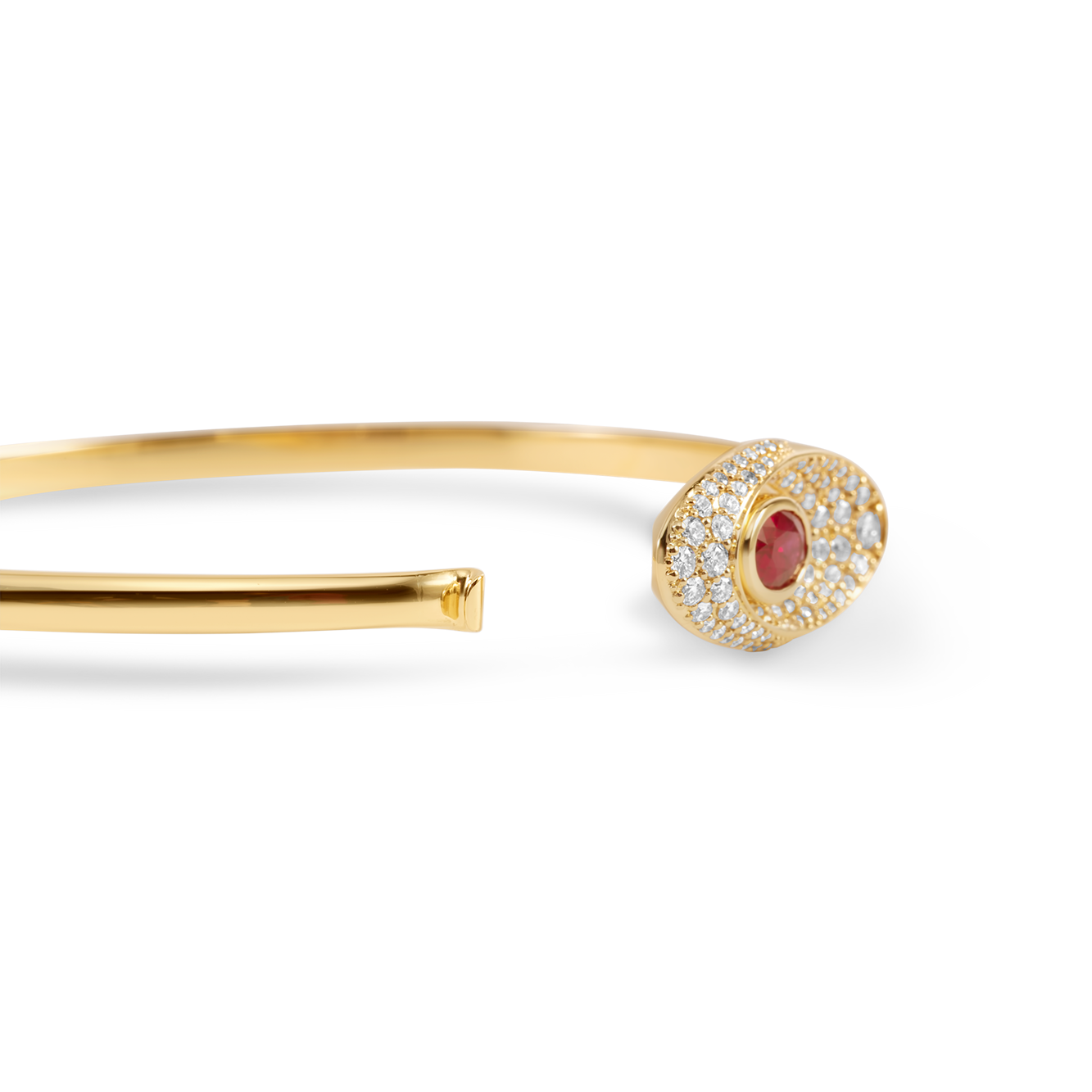 Bracelet en or 18 carats avec diamants et rubis précieux