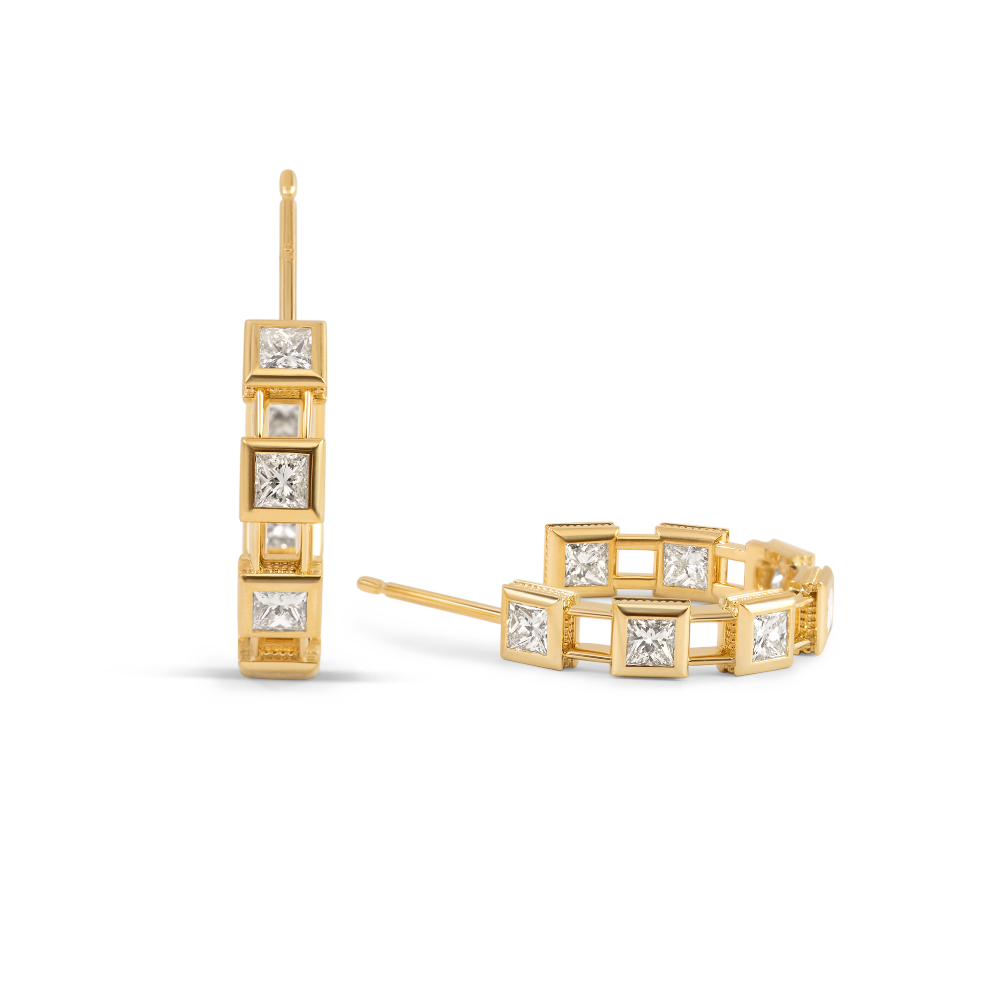 Boucles d'oreilles créoles en diamant Or 18 carats