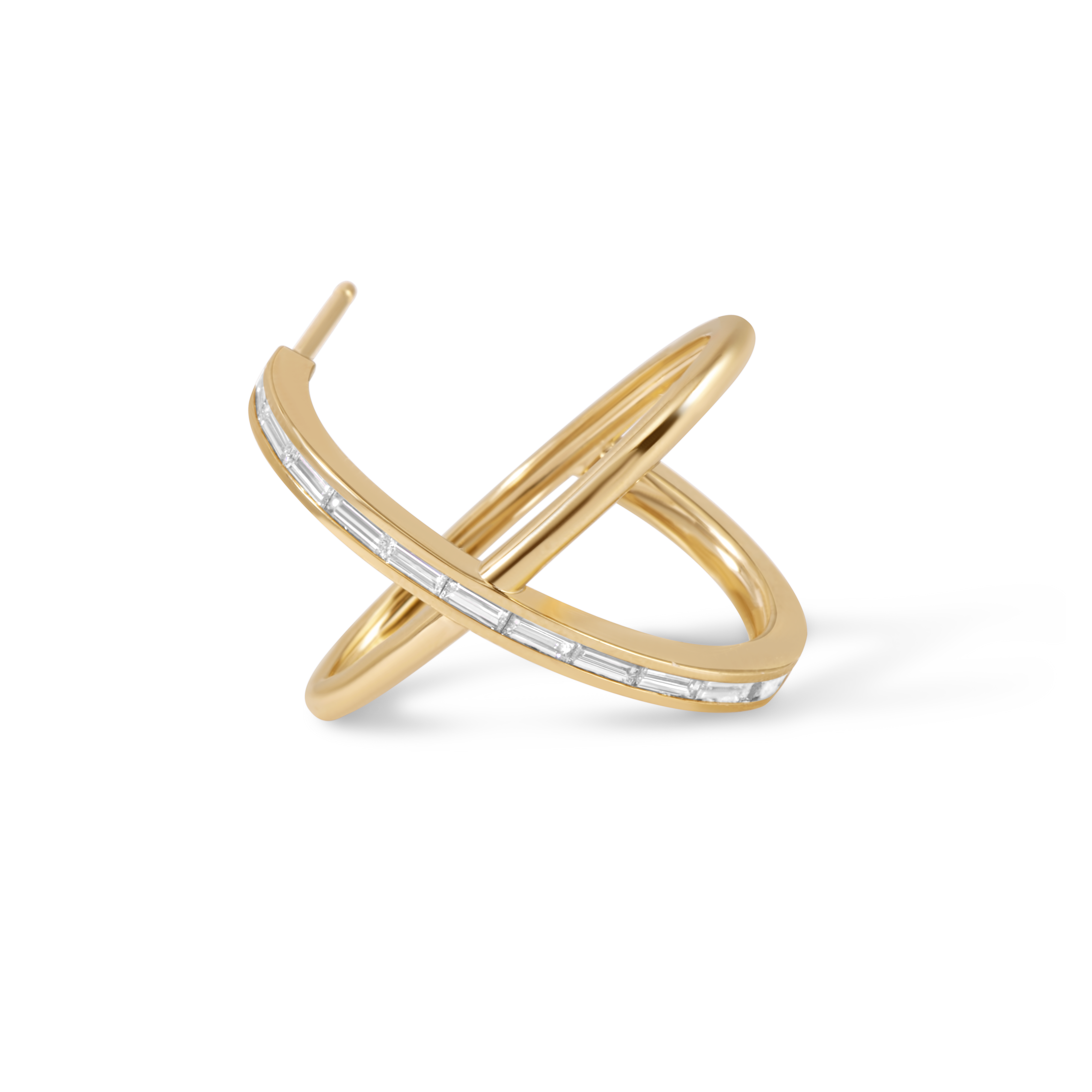 Orbital diamond hoop earrings | 18K Gold