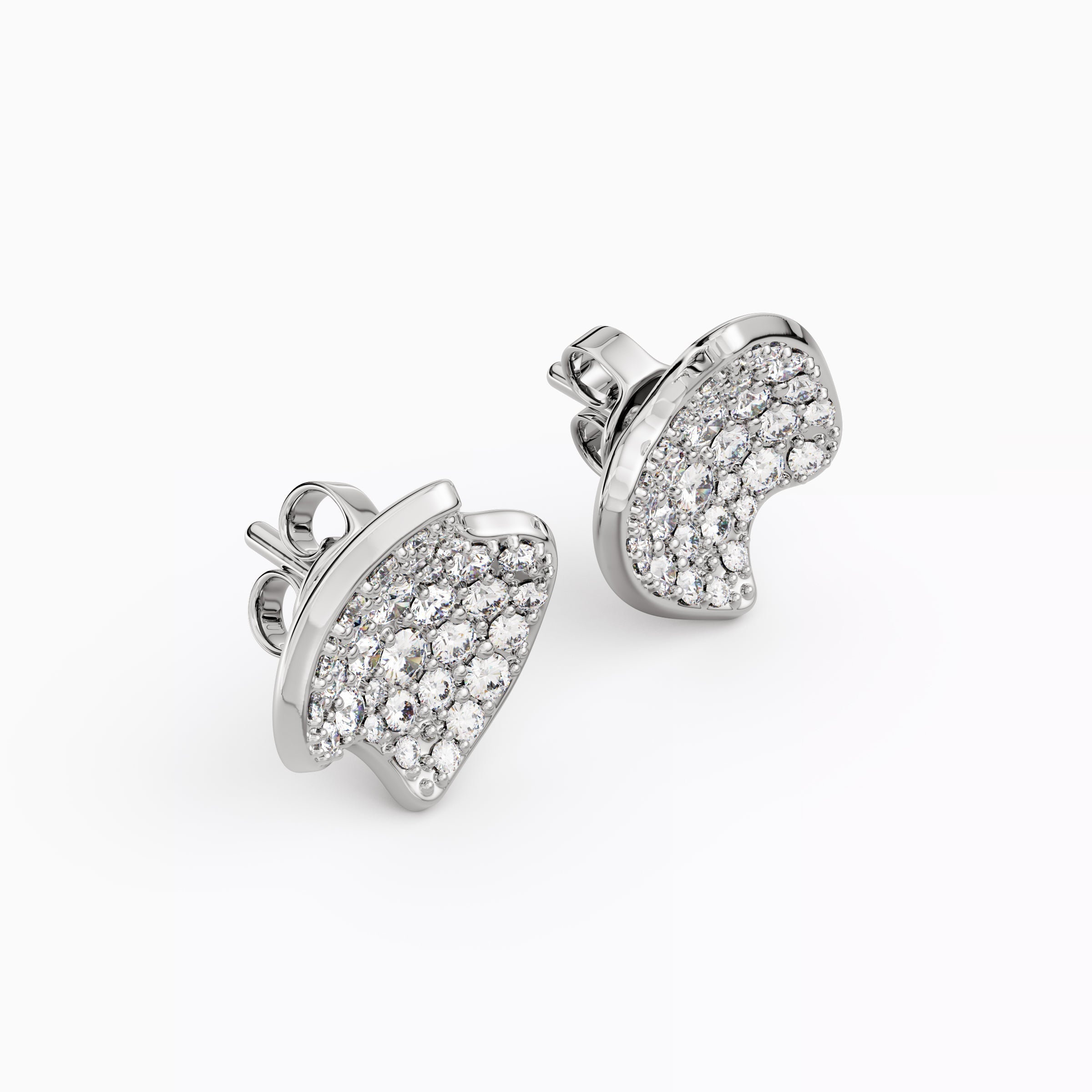 Puces d'oreilles en diamant | Platine