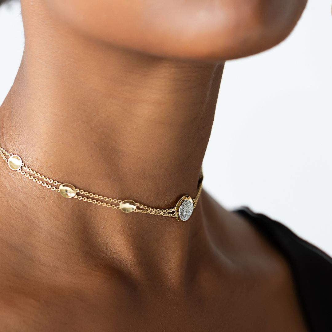 Collier de lumière cellulaire | Or 18 carats et platine