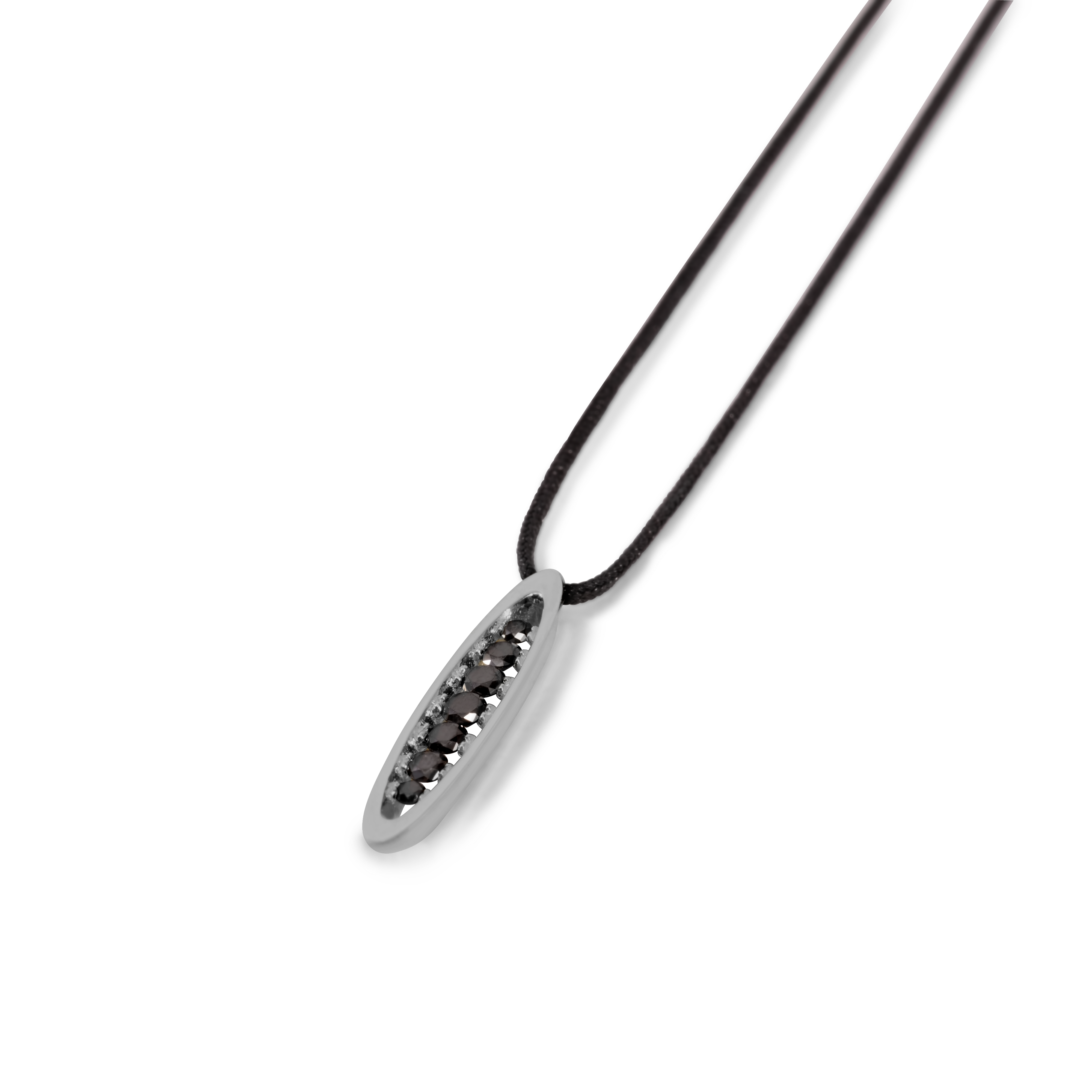 Collier diamant noir flottant | Or 14 carats