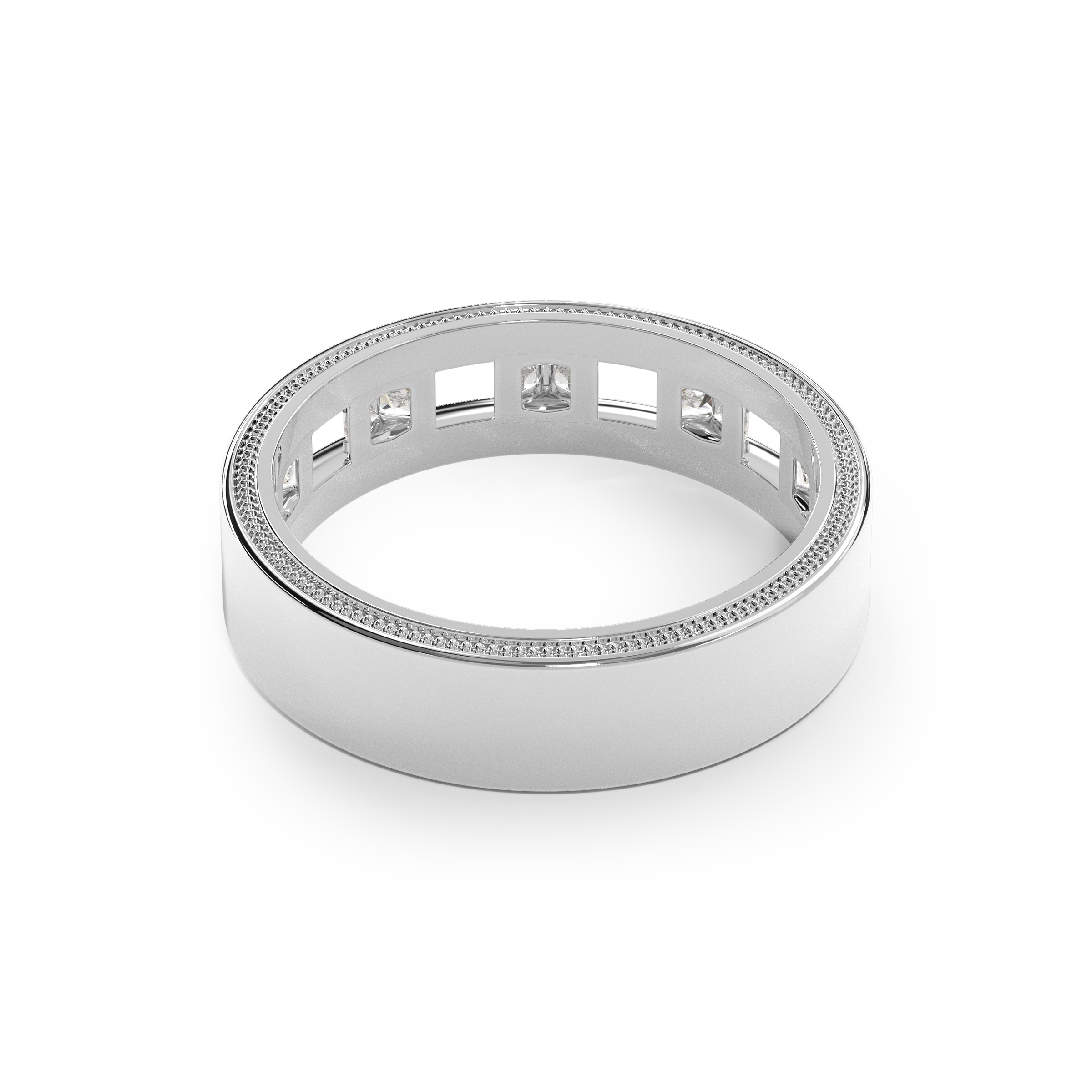 Diamond gallery eternity wedding band | Platinum