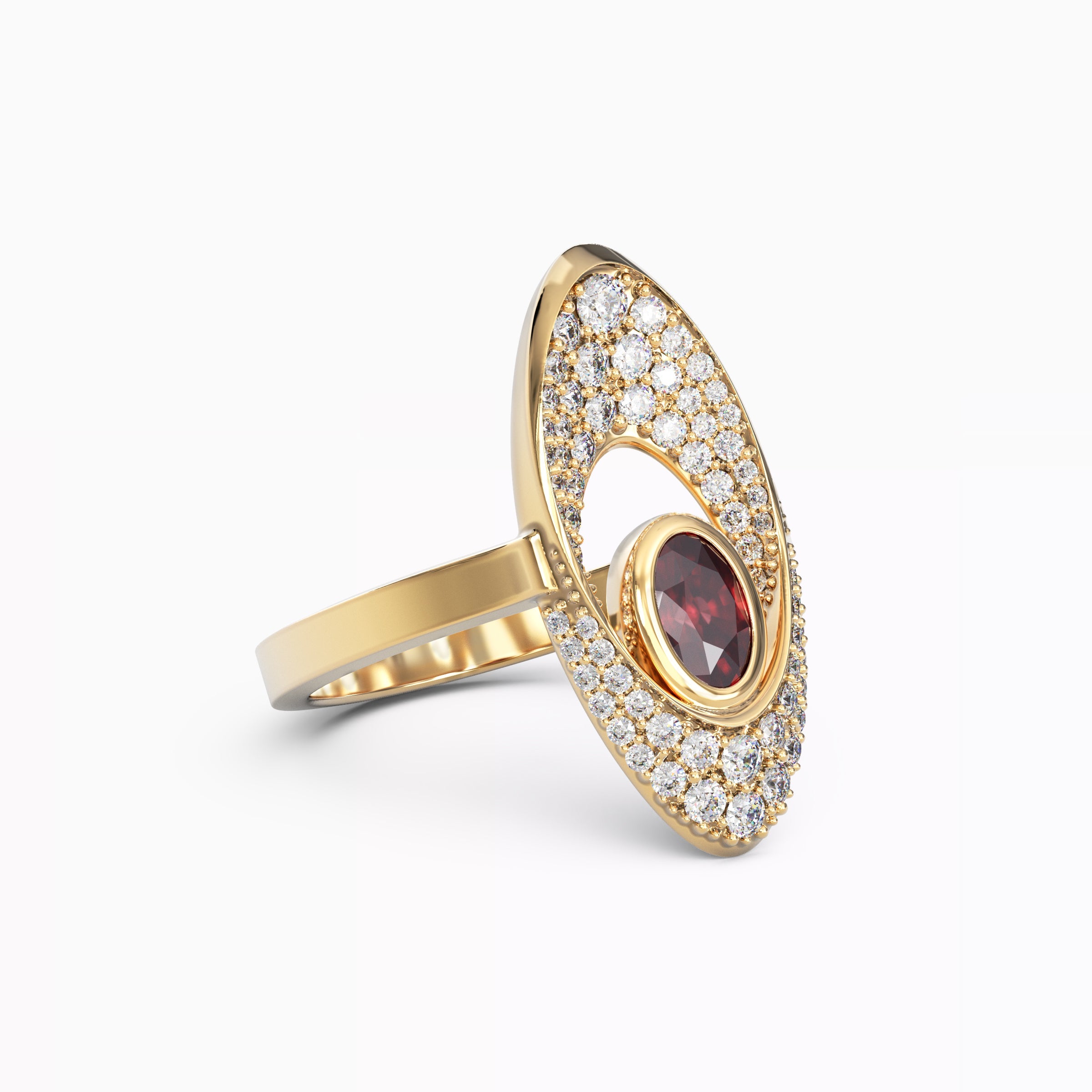 Bague diamant et rubis précieux | Or 18 carats