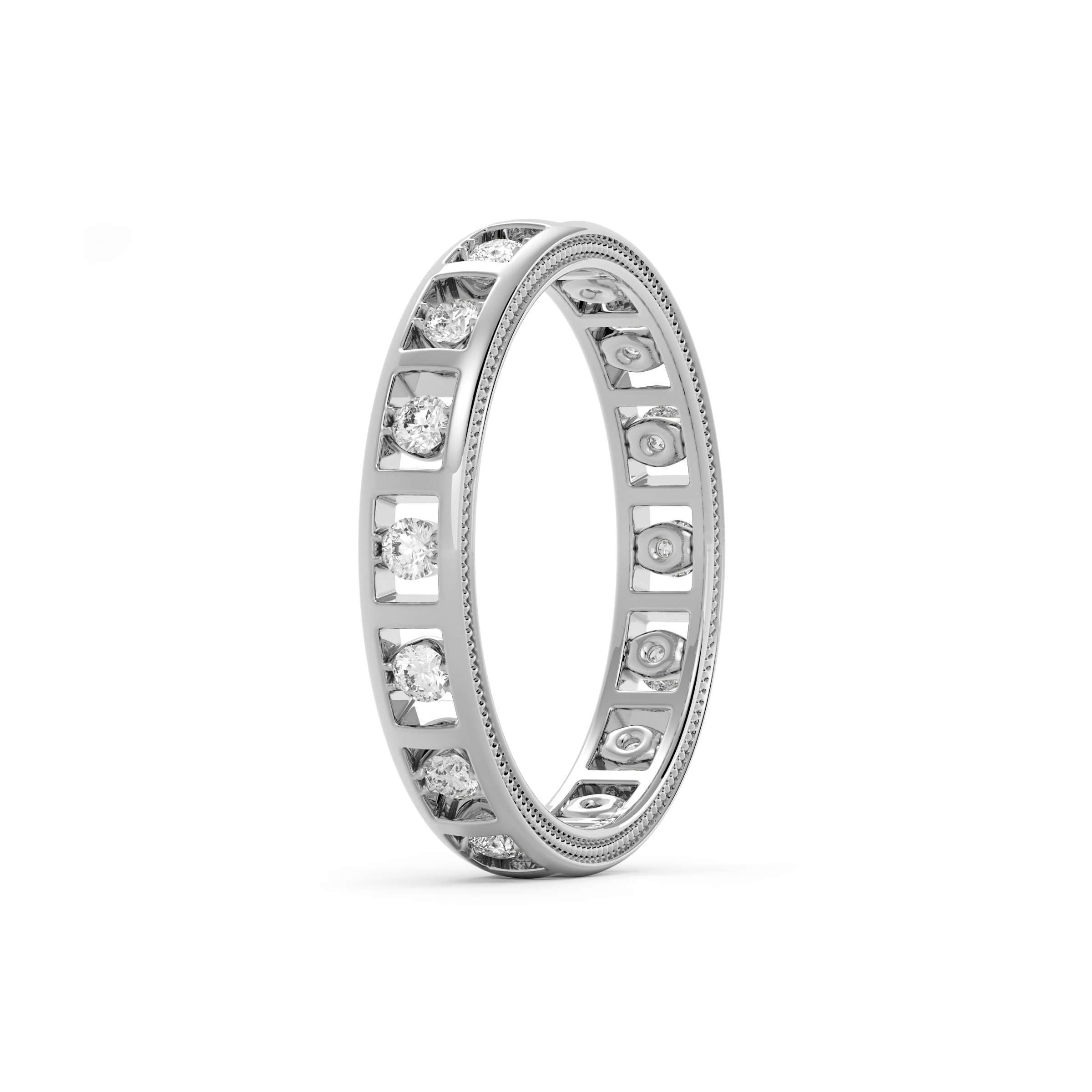 Diamond channel-set ring | Platinum