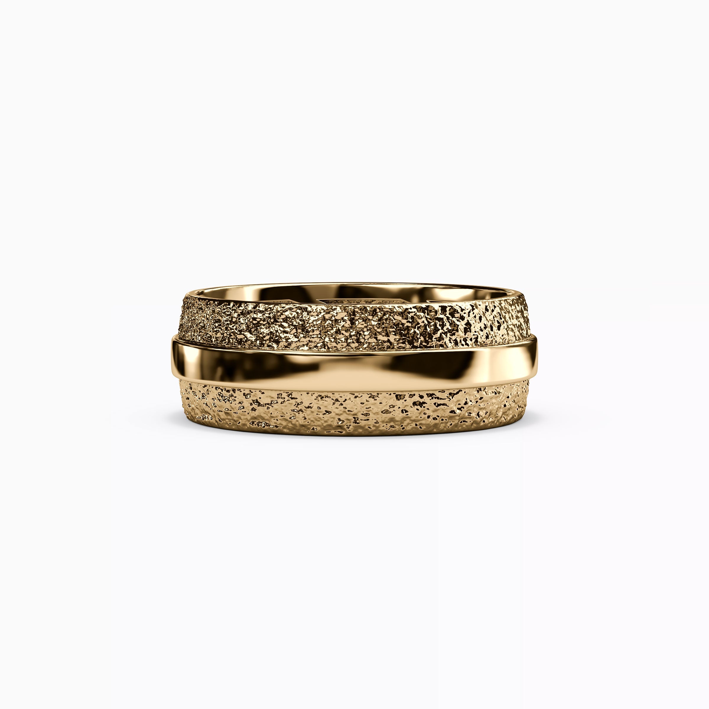 Alliance polie en or 18 carats de style "rail"