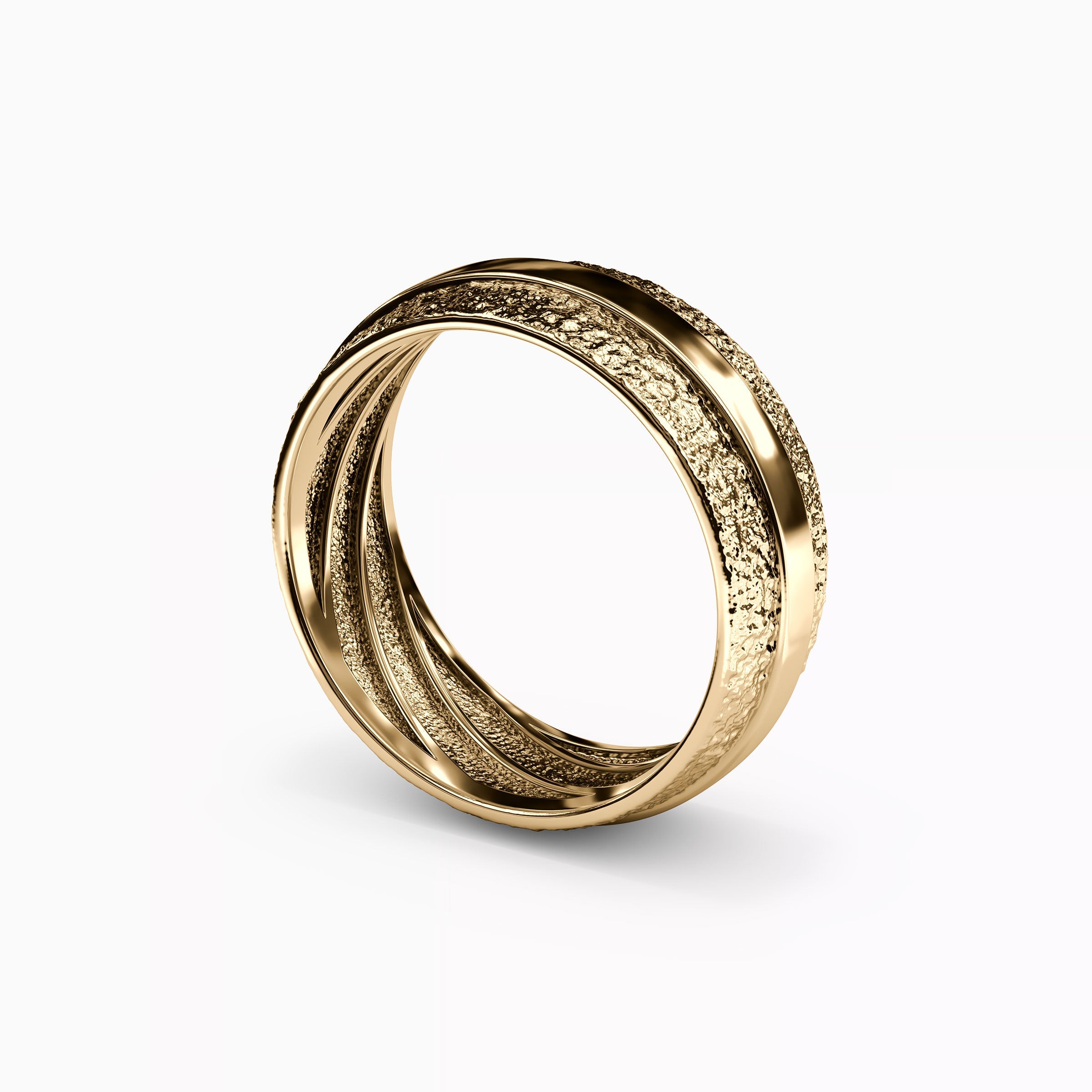 Alliance polie en or 18 carats de style "rail"