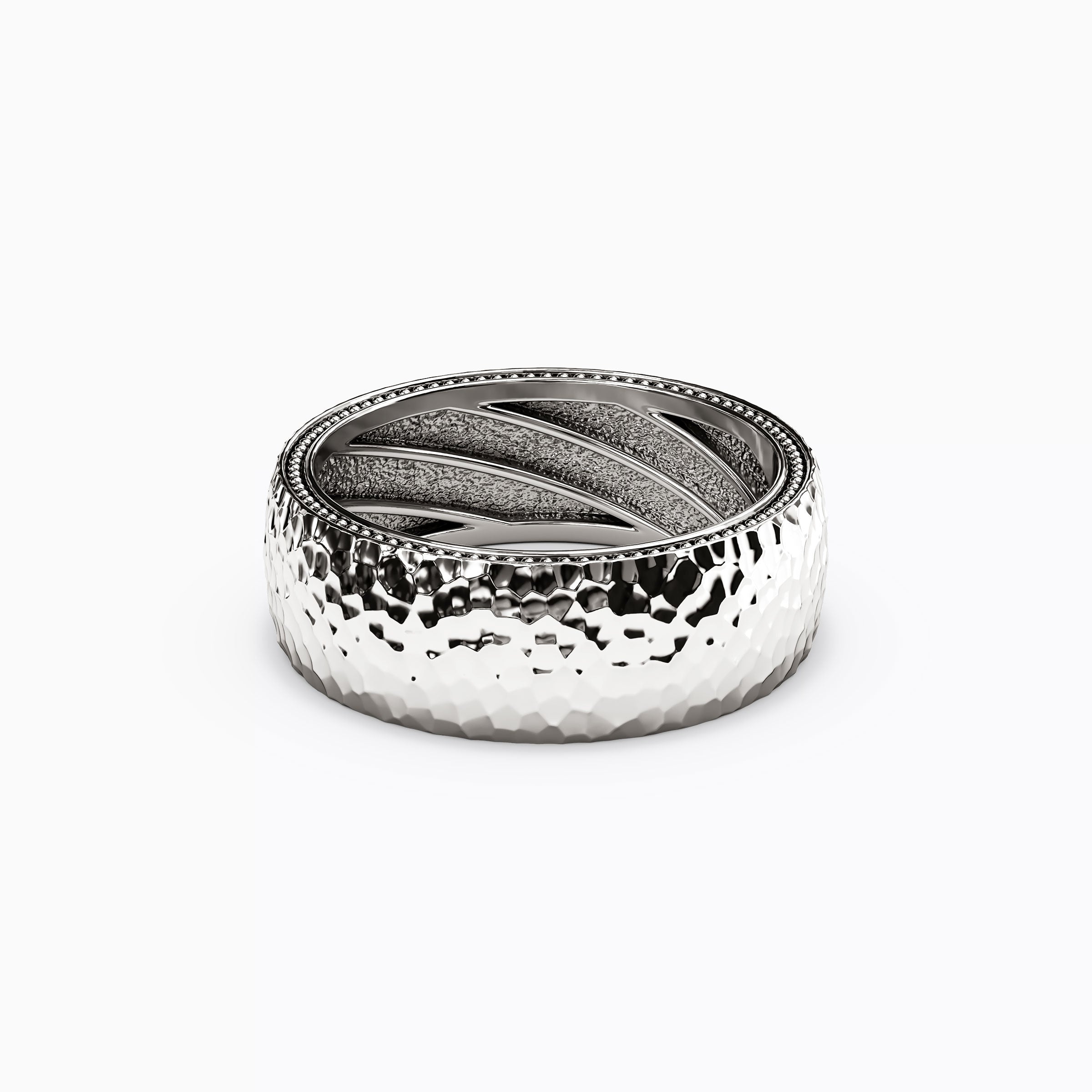 Alliance Martelé Poli en Or 18 Carats