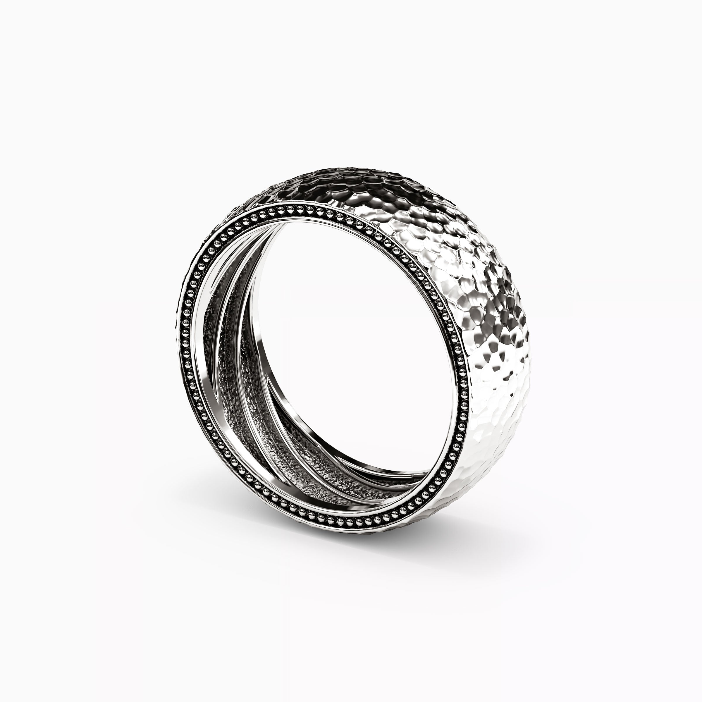 Alliance Martelé Poli en Or 18 Carats