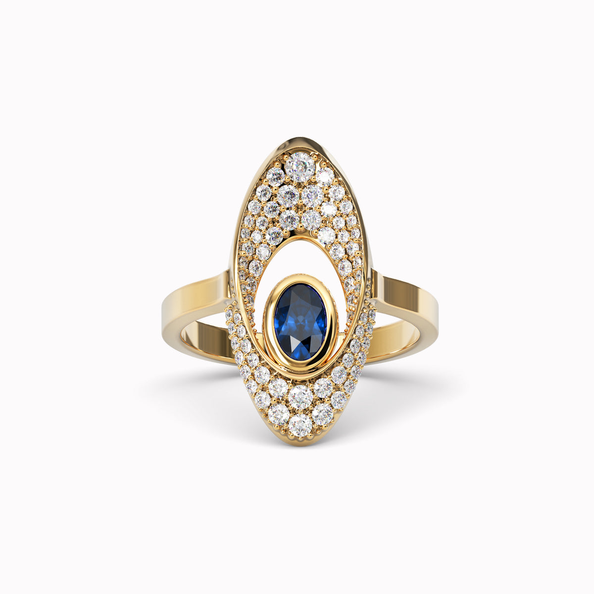 Bague Diamant et Saphir | Or 18 carats
