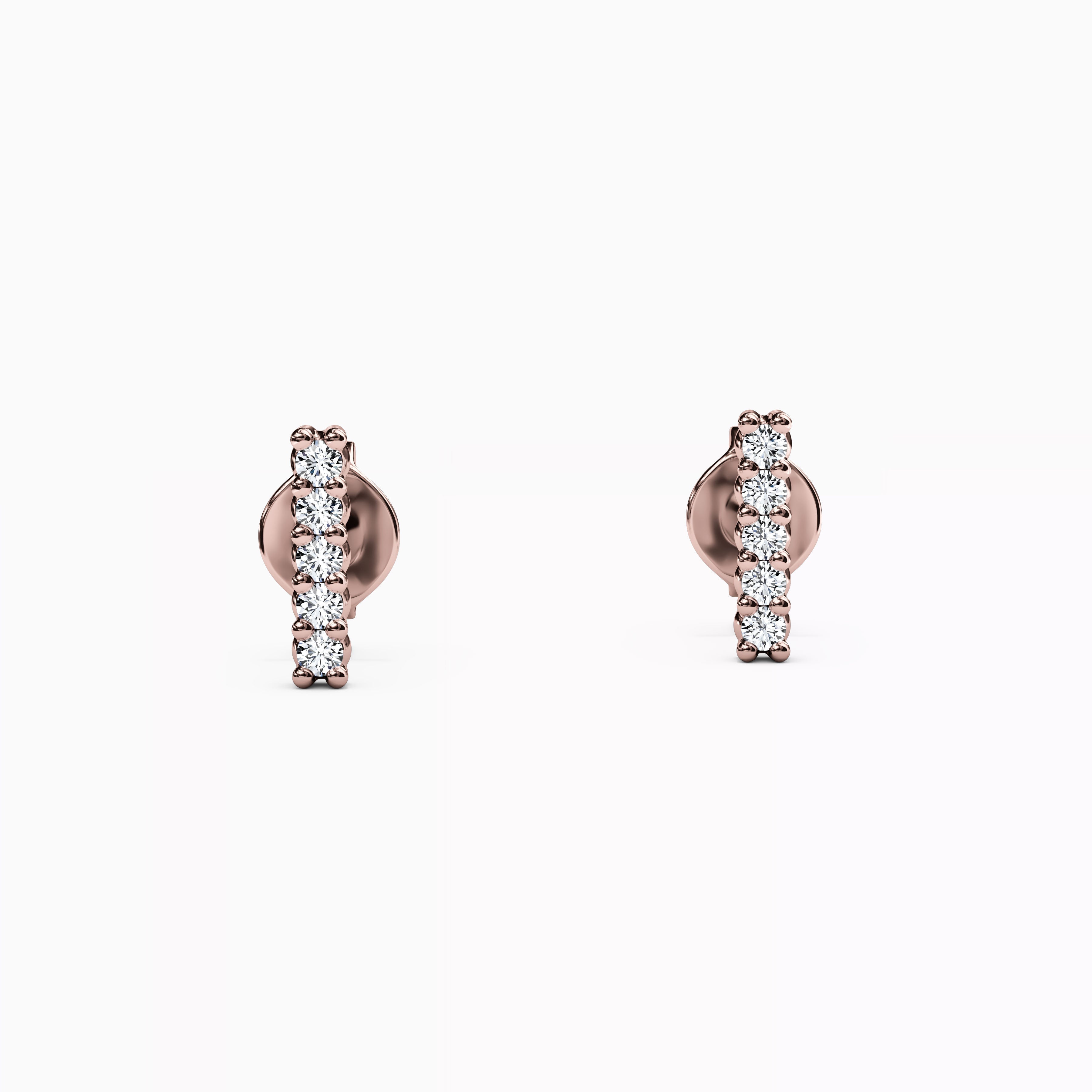 Petite Bar Diamond Earrings | 14K Gold
