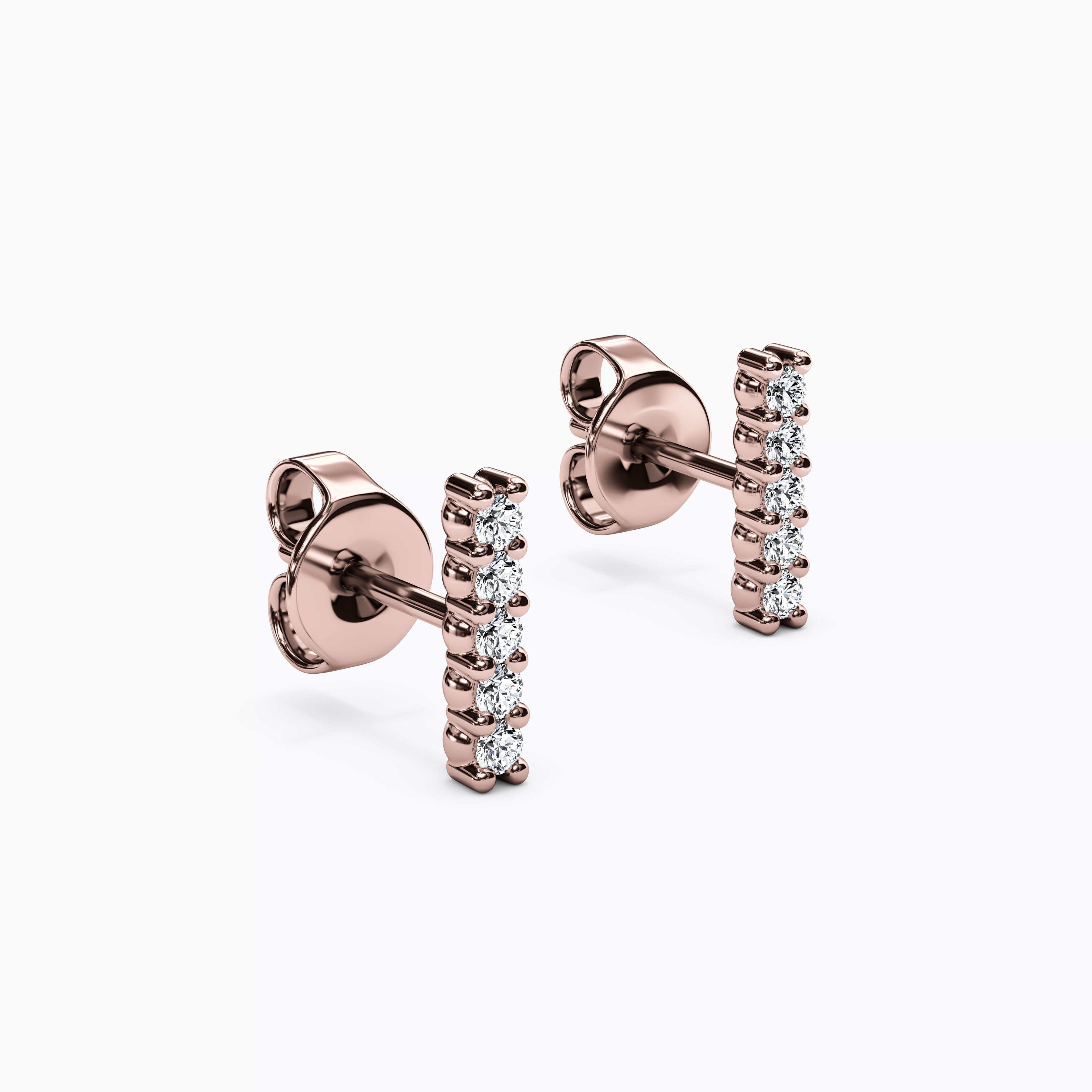 Petite Bar Diamond Earrings | 14K Gold