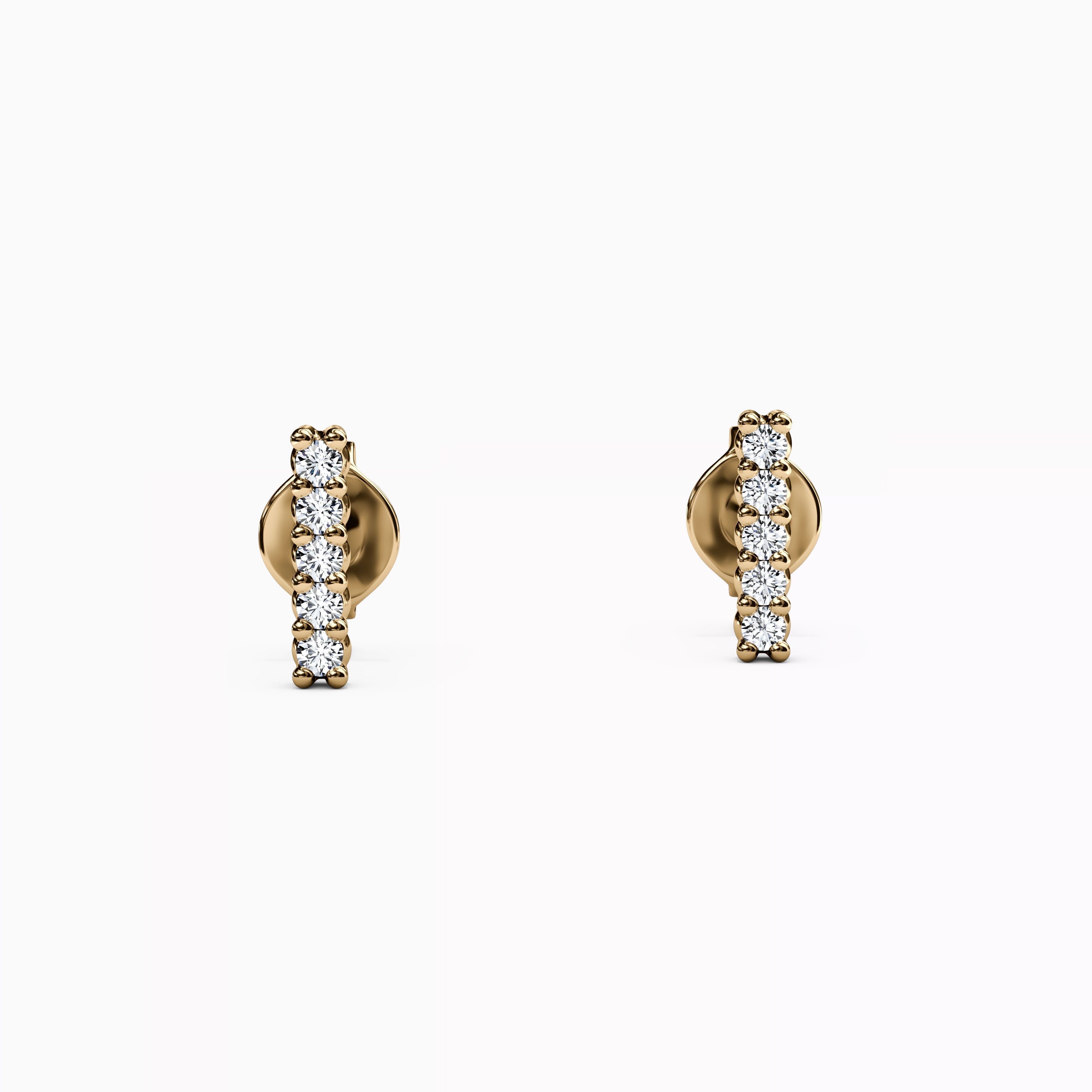 Petite Bar Diamond Earrings | 14K Gold