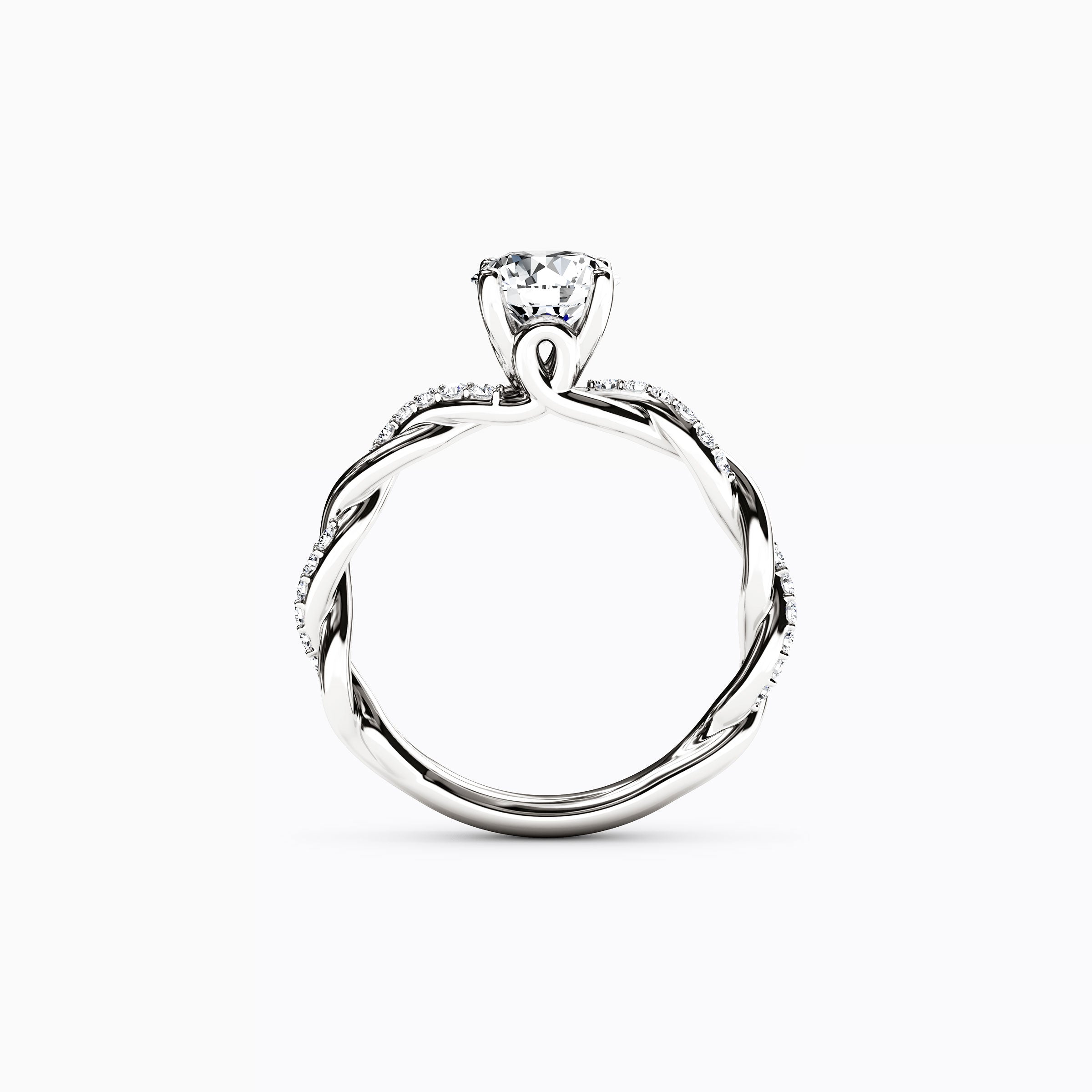 Bague de Fiançailles Midnight Sparkle Florentine Twist en Platine