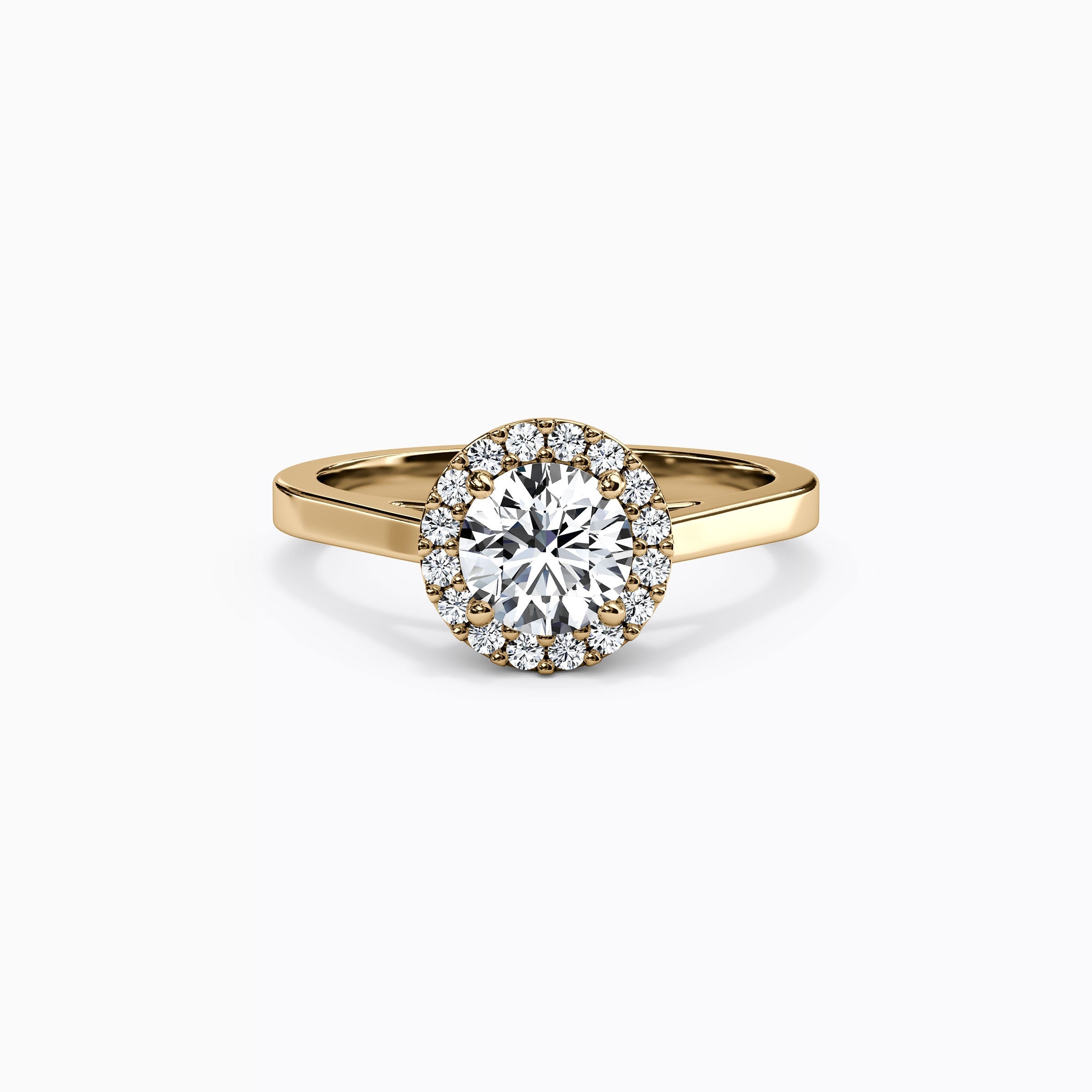 Halo Pierced Gallery Engagement Ring in 18K Gold