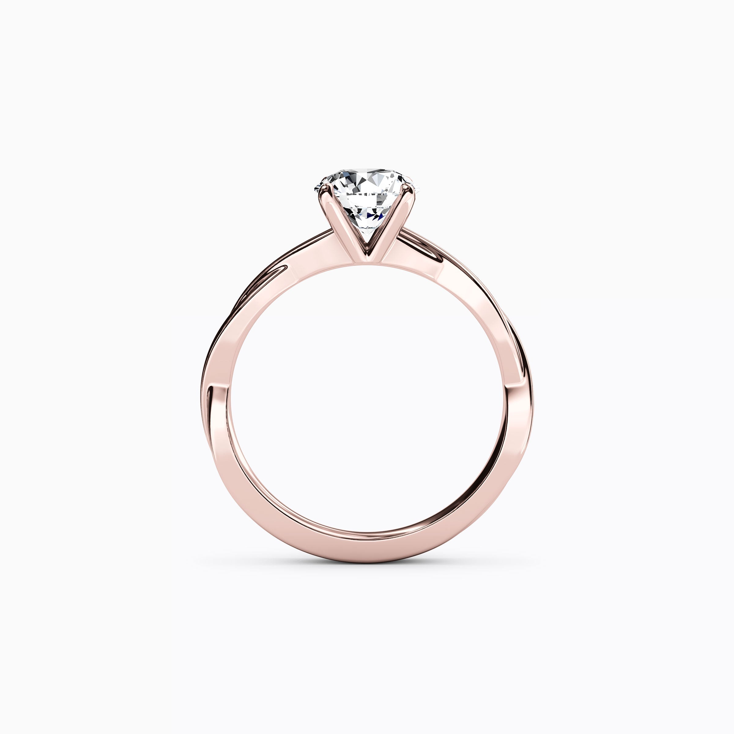 Solitaire Intertwined Engagement Ring in 18K Gold