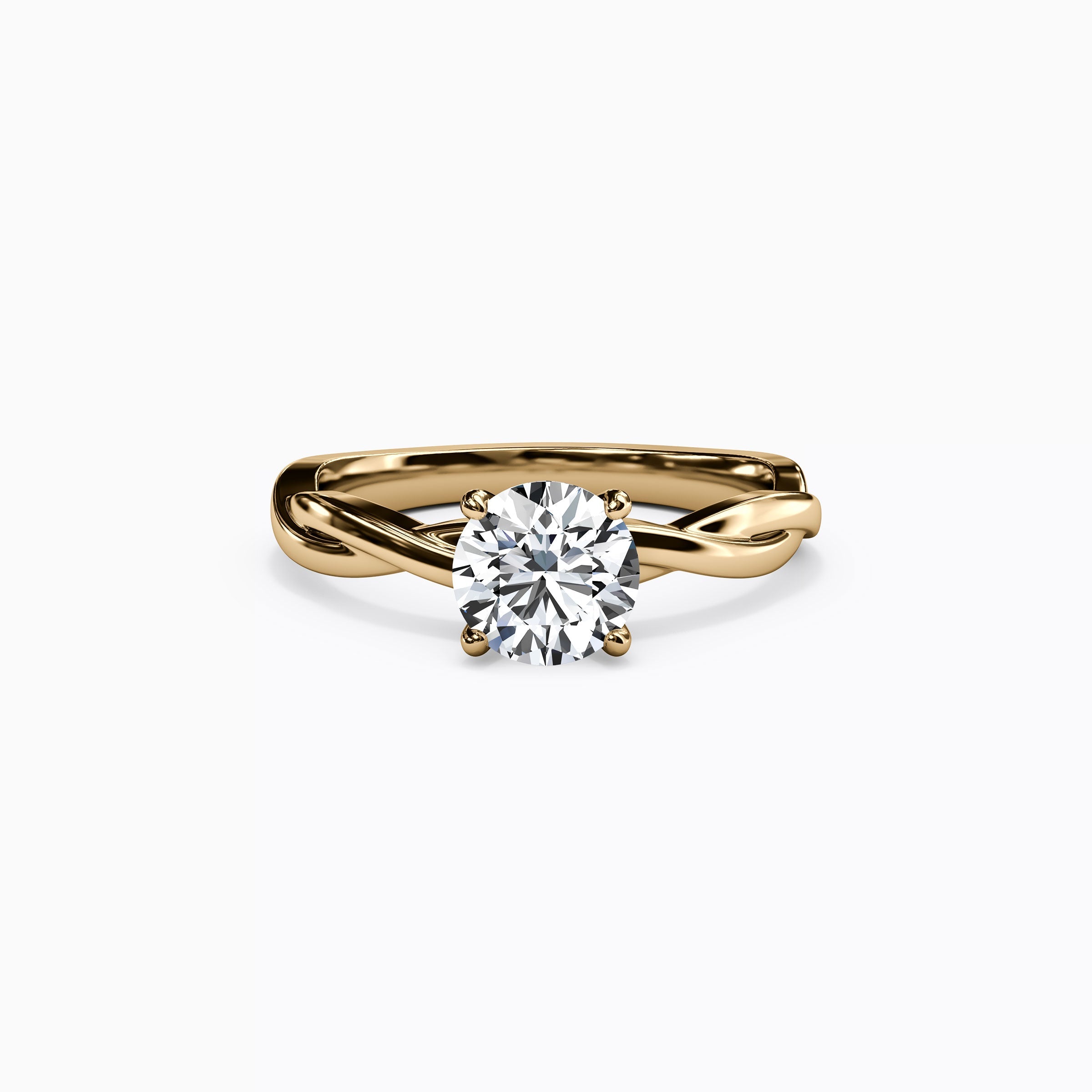 Solitaire Intertwined Engagement Ring in 18K Gold