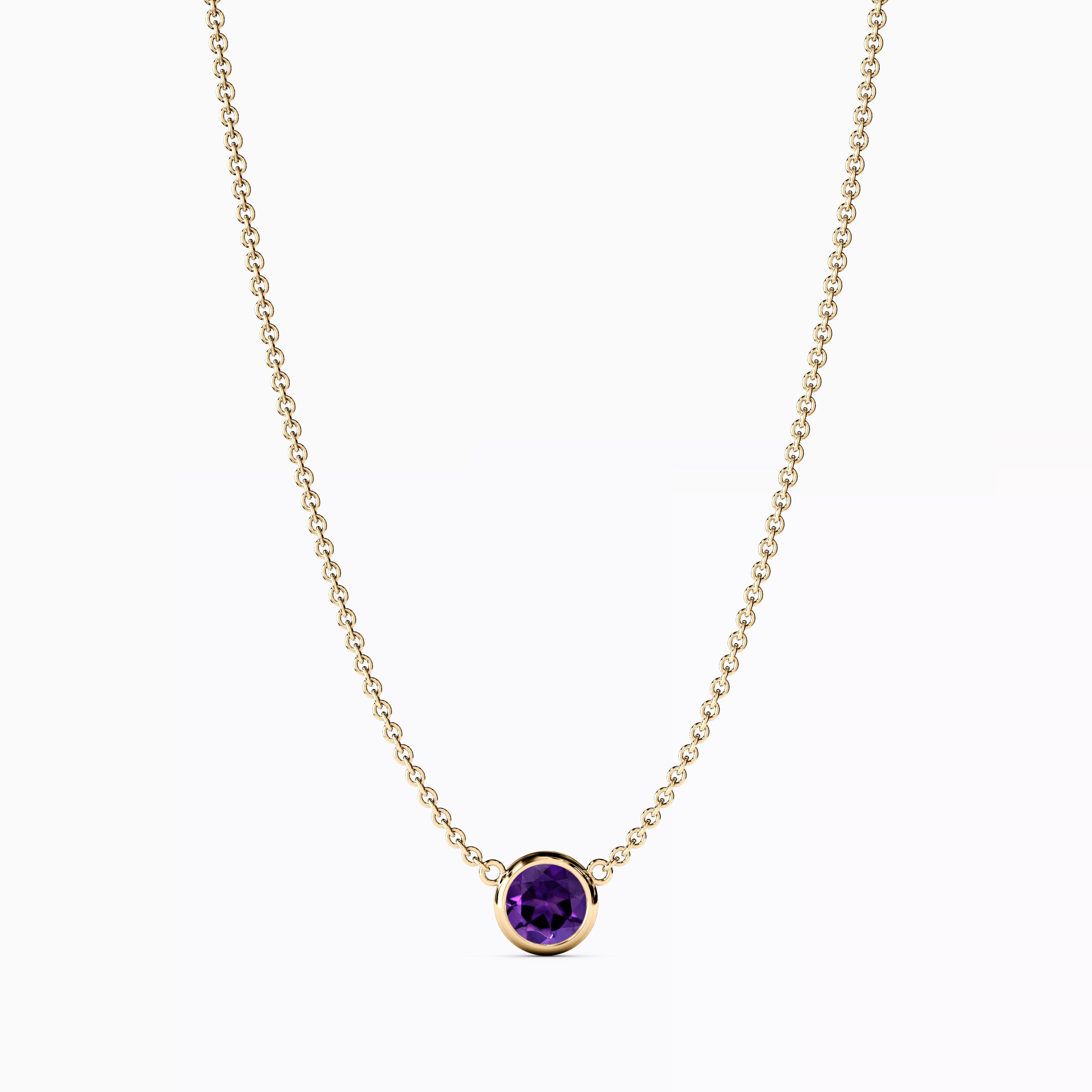 Collier Serti Améthyste | Or 14 carats