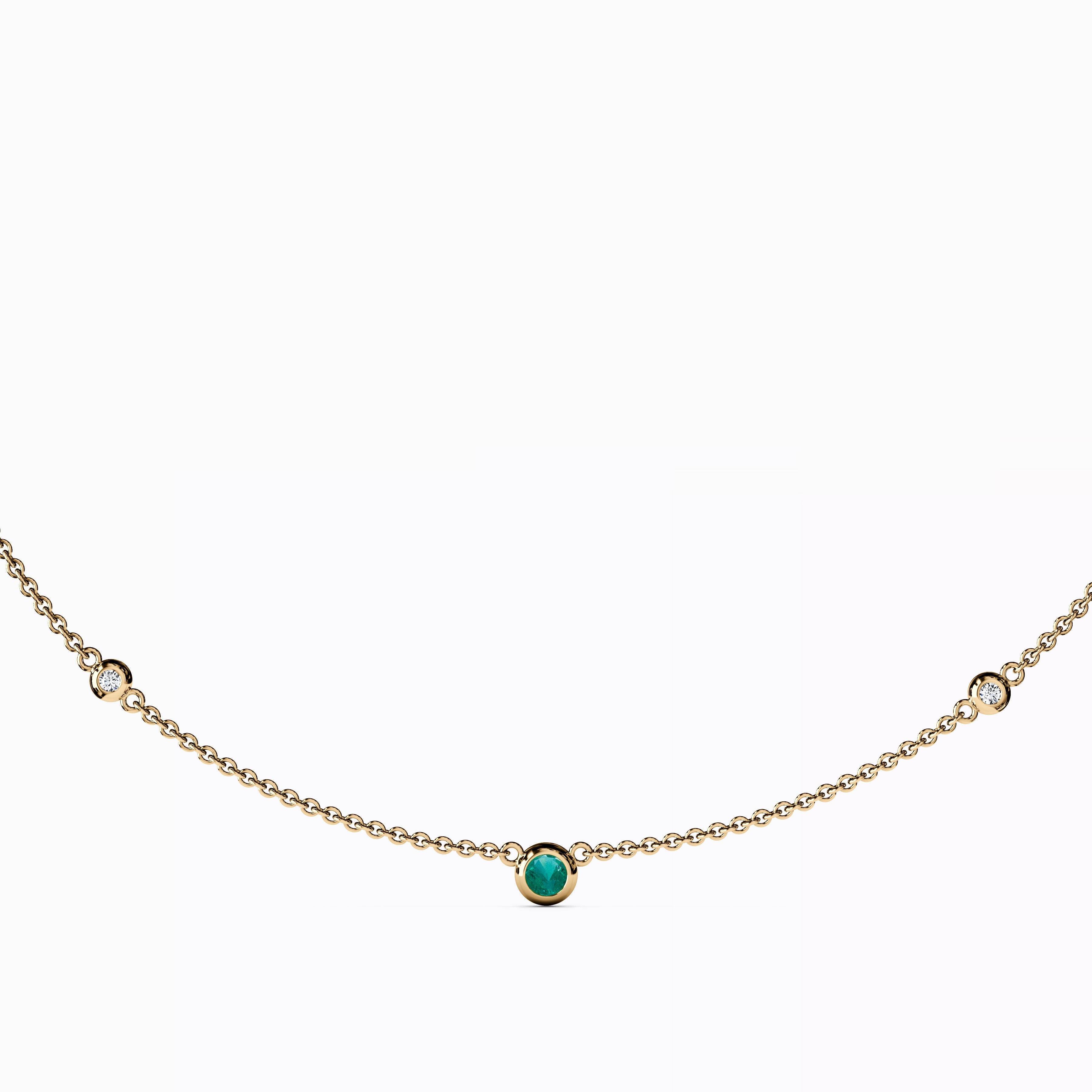 Collier Serti Émeraudes et Diamants | Or 14 carats