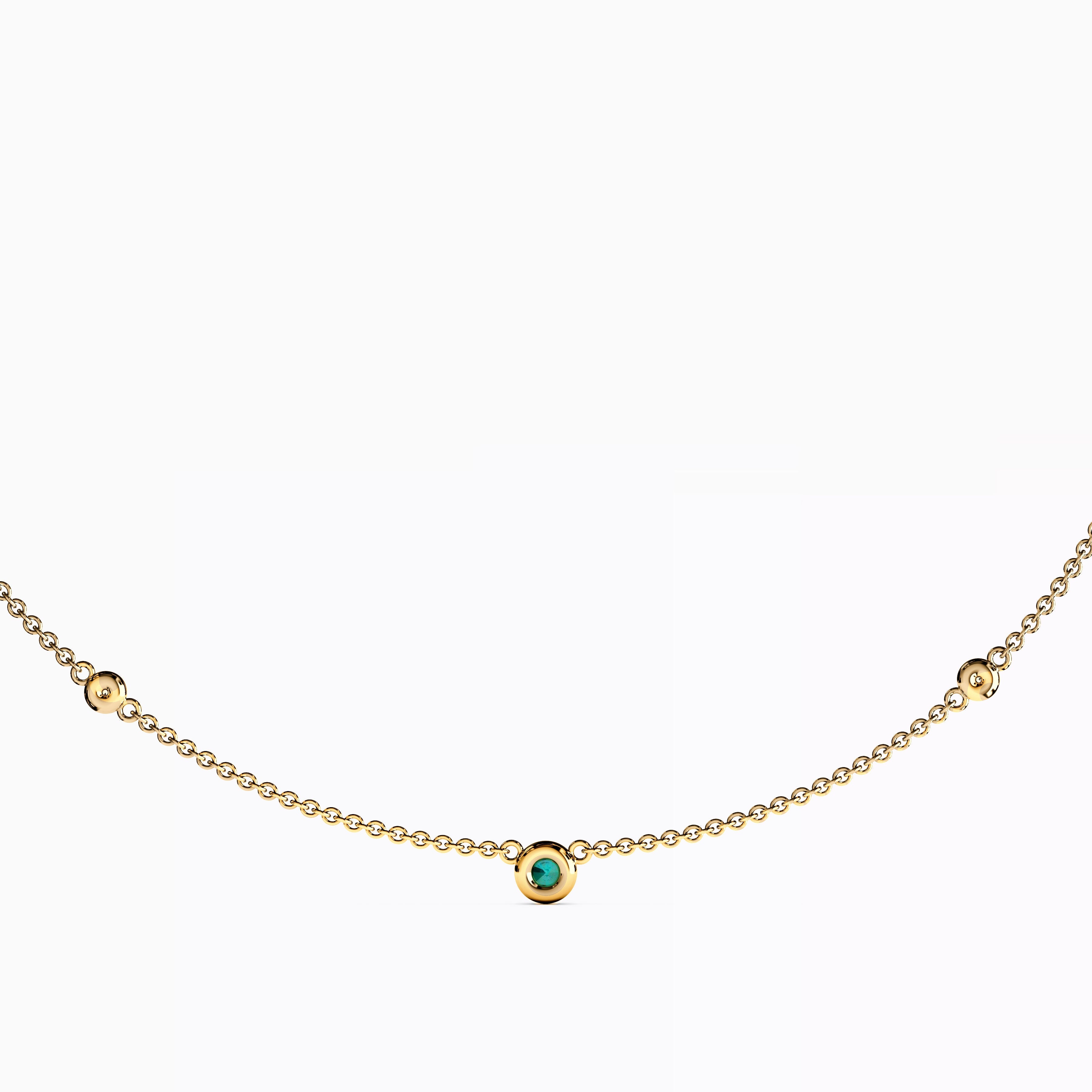 Collier Serti Émeraudes et Diamants | Or 14 carats