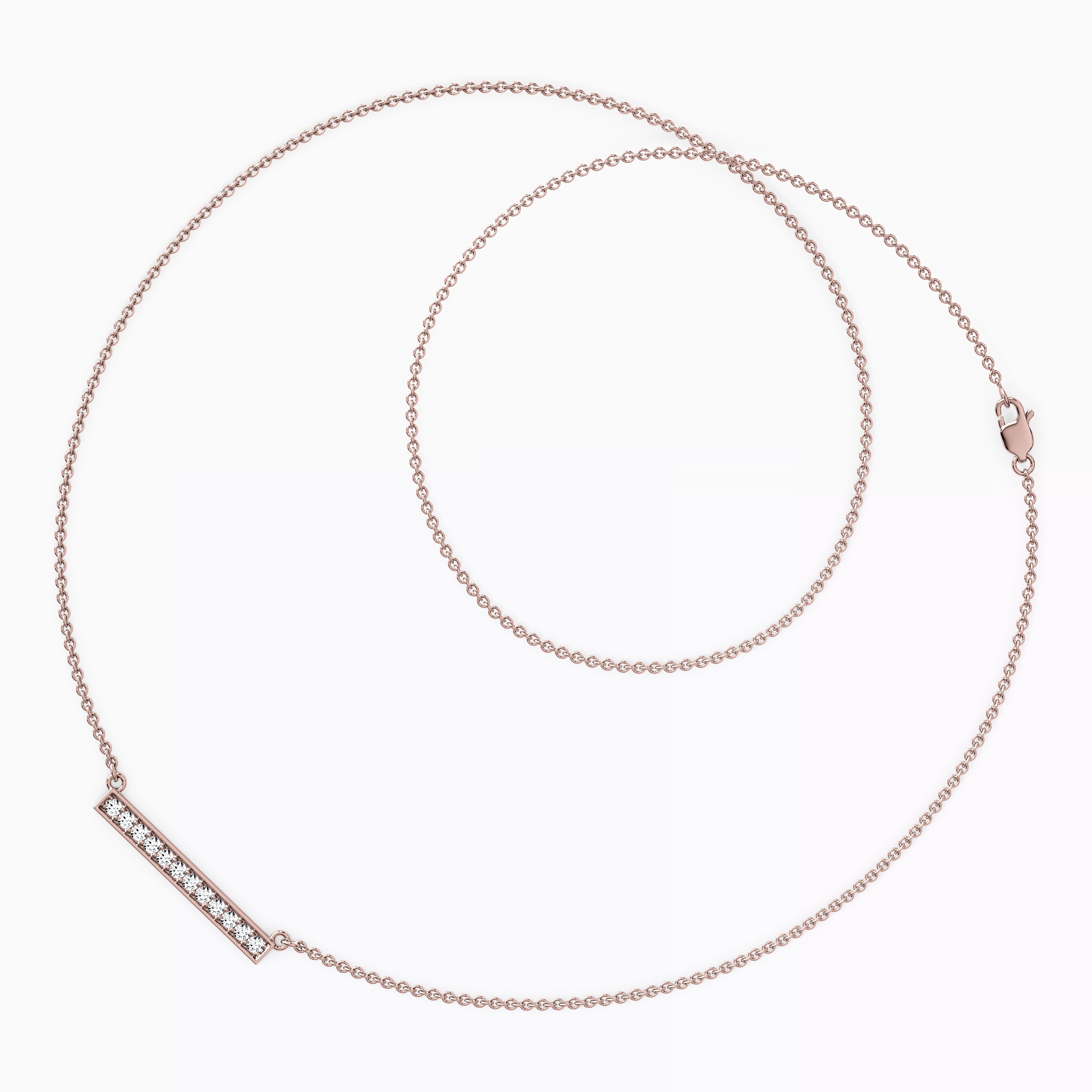 Collier Barrette Diamants | Or 14 carats