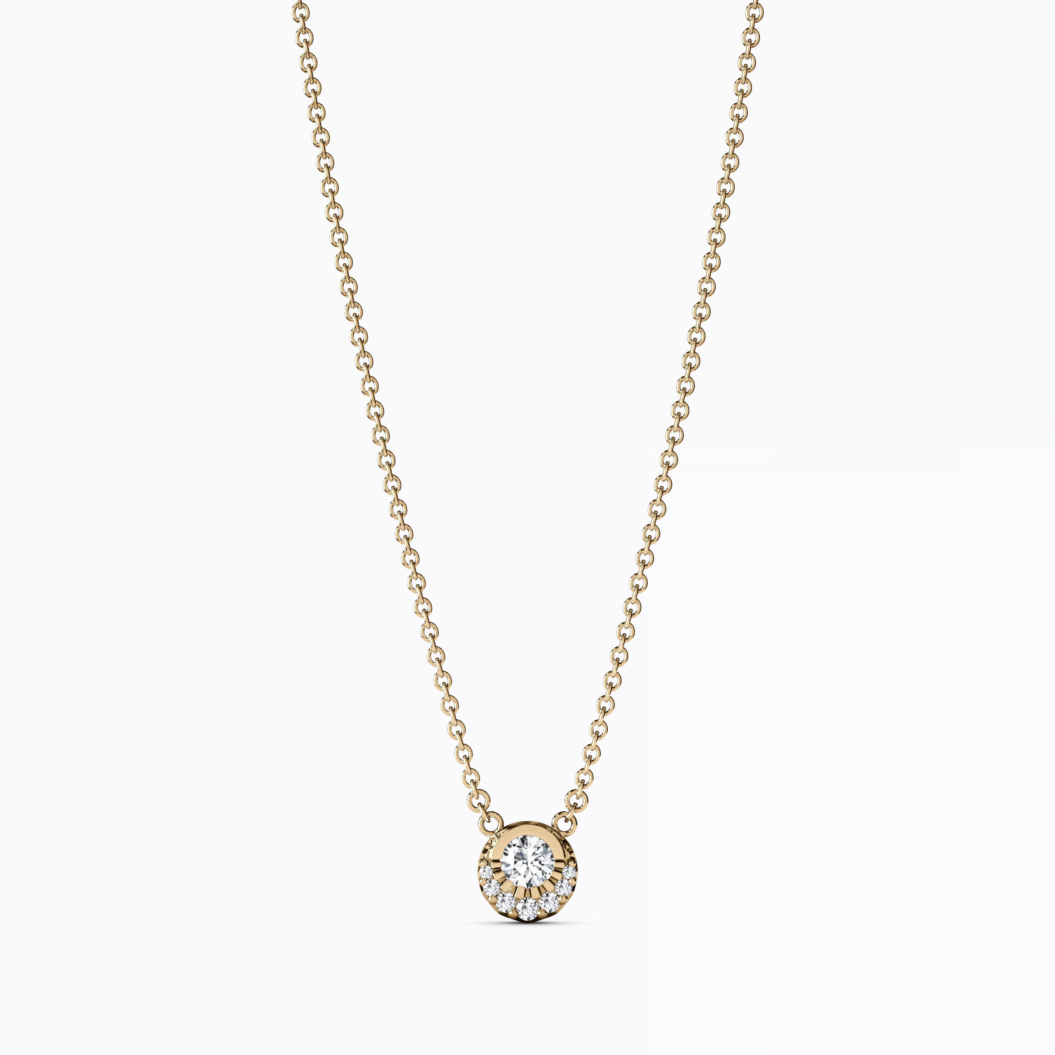 Diamond Crescent Necklace| 14K Gold