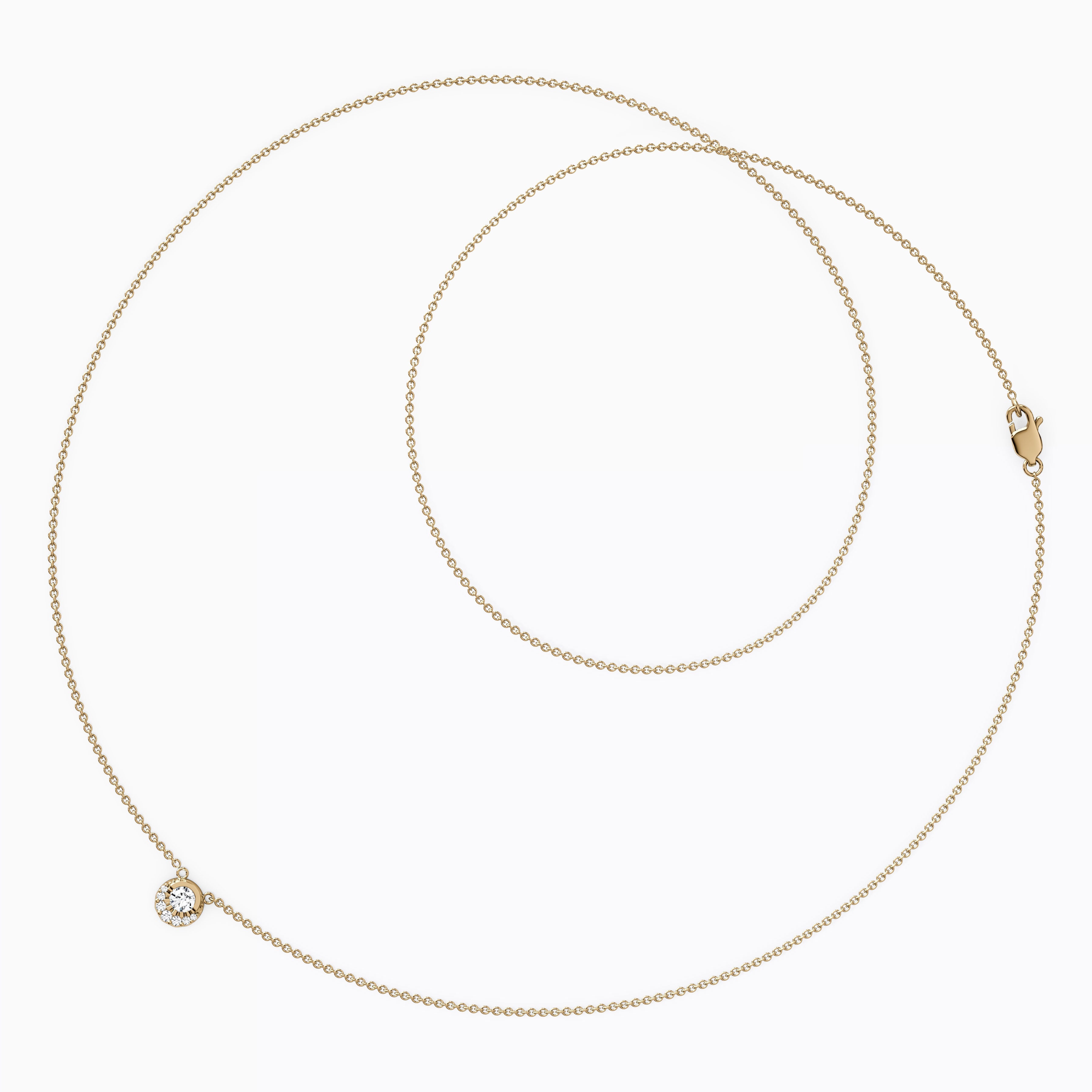 Diamond Crescent Necklace| 14K Gold