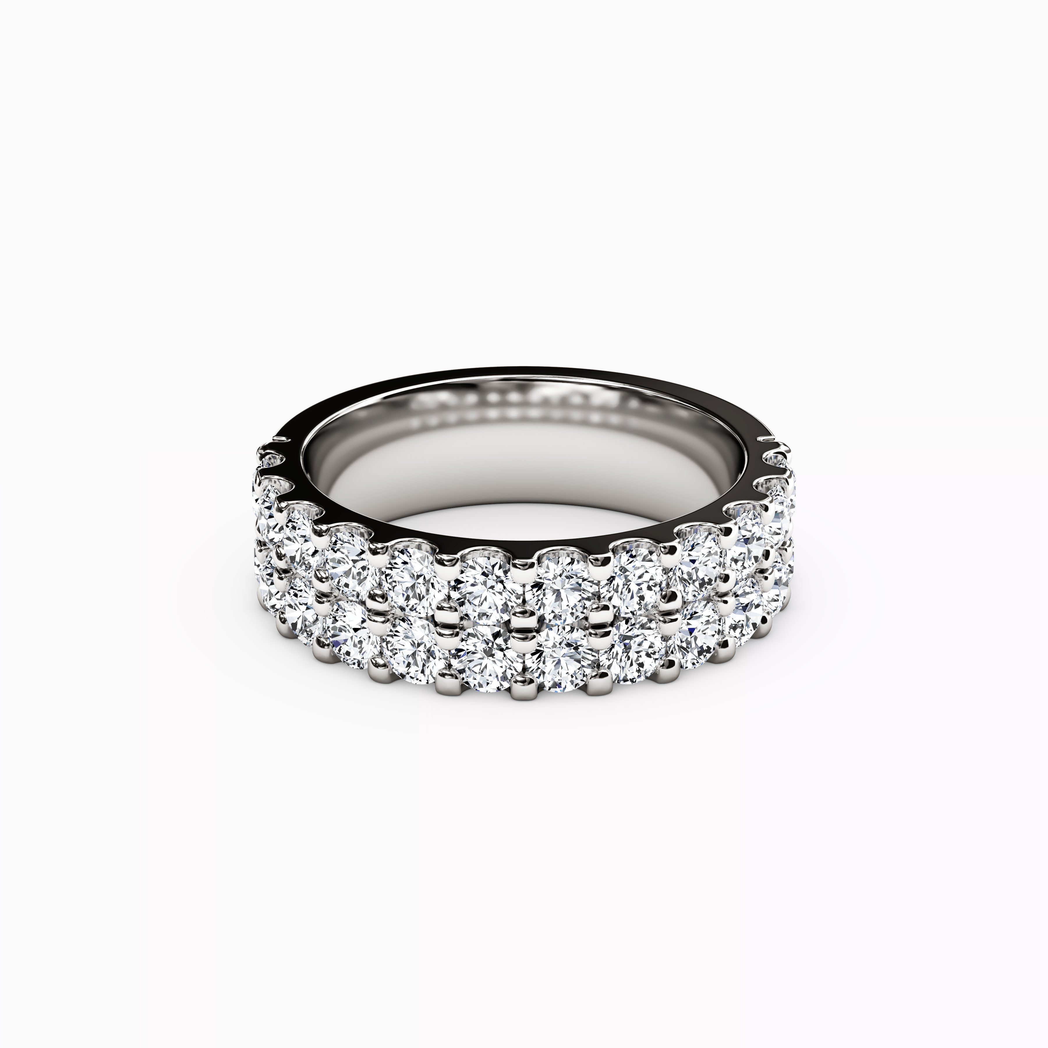 Diamond Double Row Wedding Band in 14K Gold