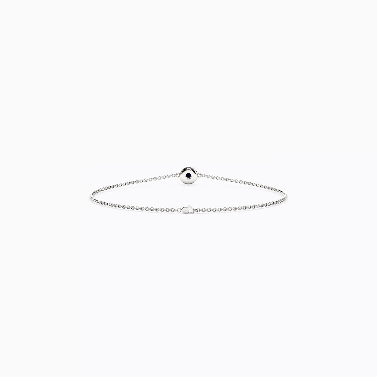 Sapphire Single Bezel Chain Bracelet | 14K Gold