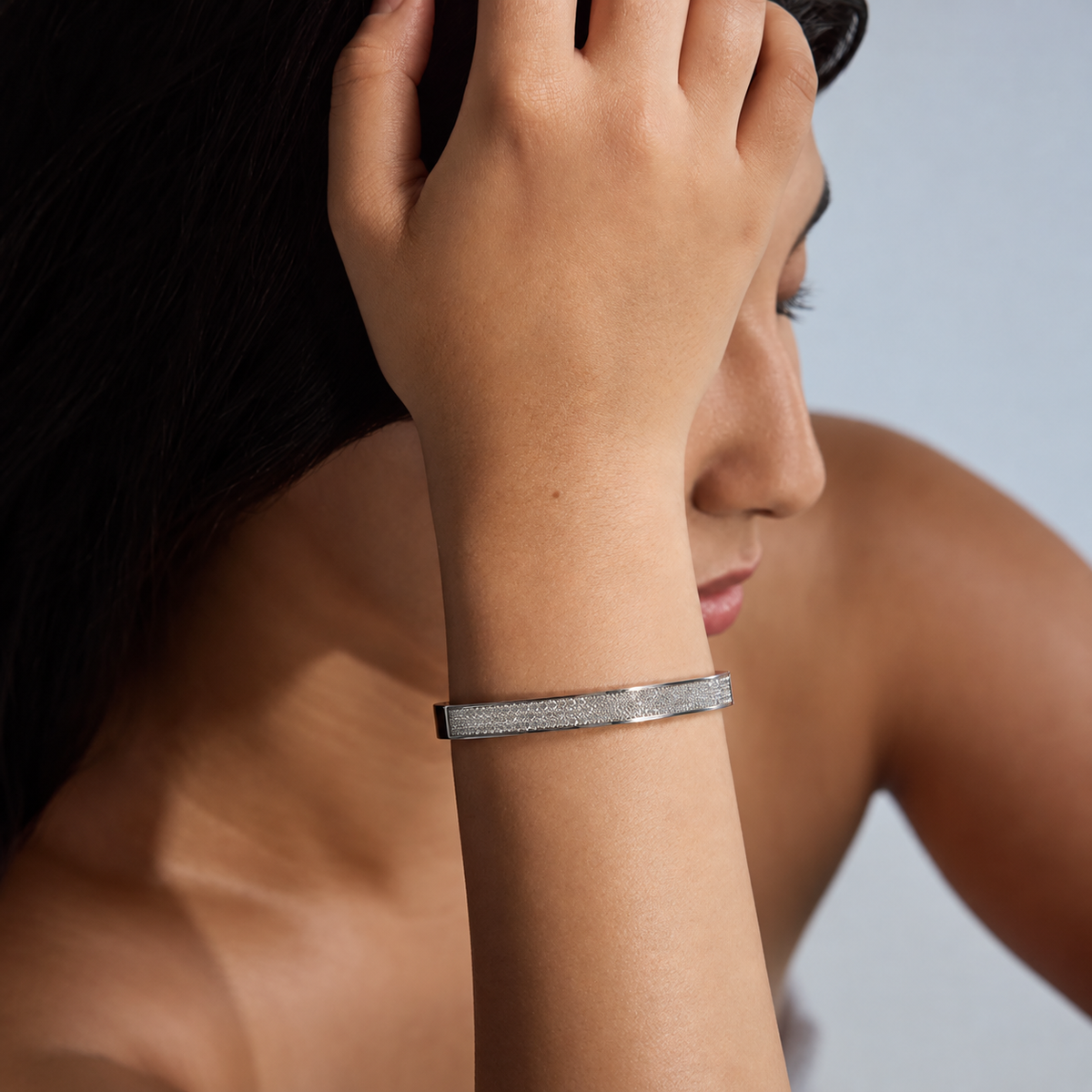 Bracelet rigide Precision Diamond en or 18 carats