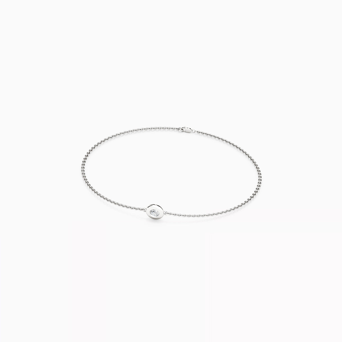 Diamond Single Bezel Chain Bracelet | 14K Gold