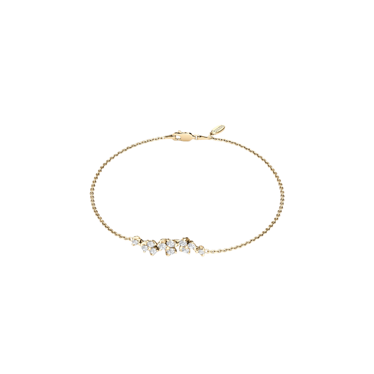 Diamond Cluster Bracelet | 14K Gold