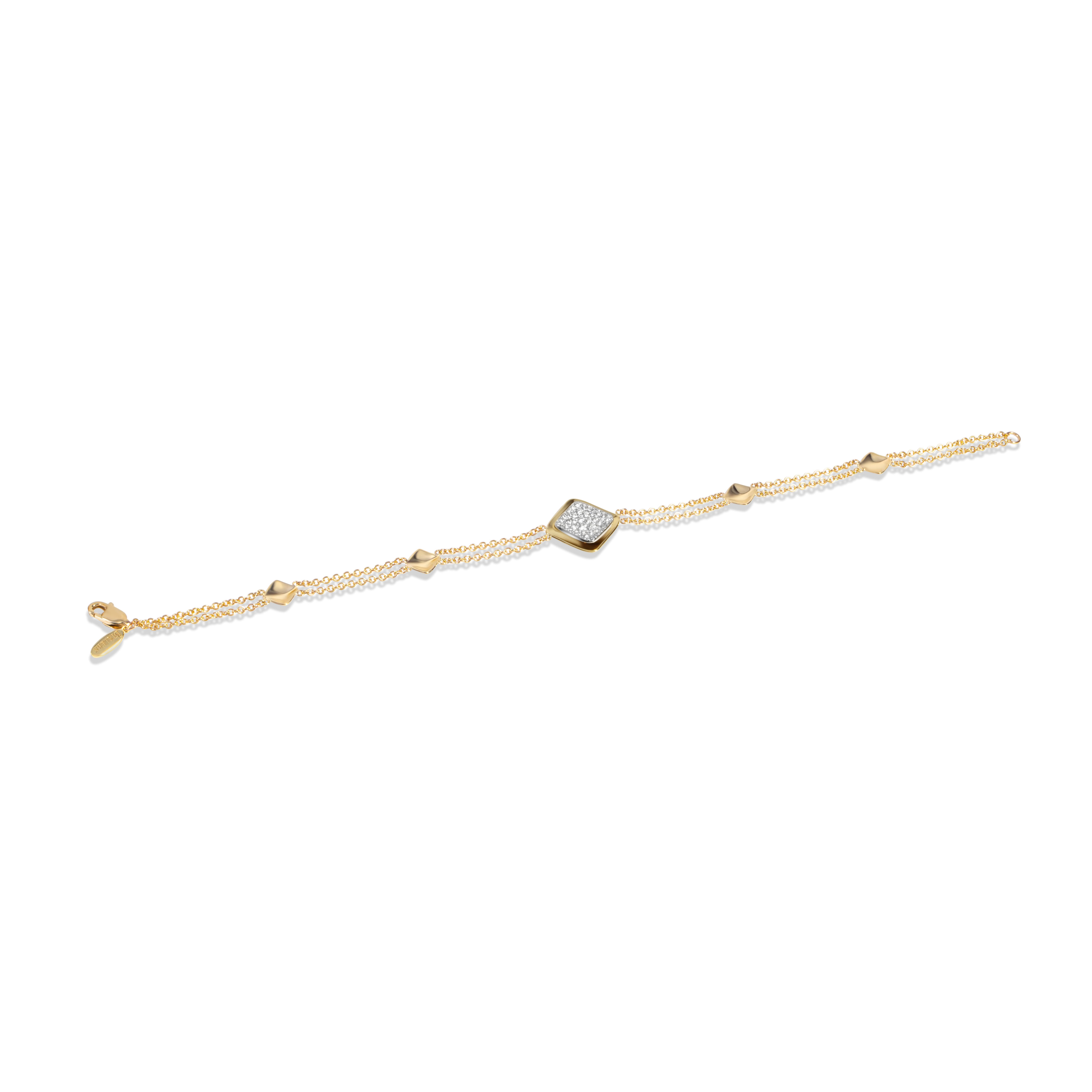 Diamond fluid link bracelet 18K Gold | Platinum