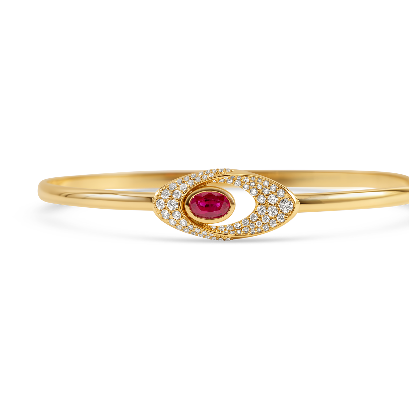 Bracelet en or 18 carats avec diamants et rubis précieux