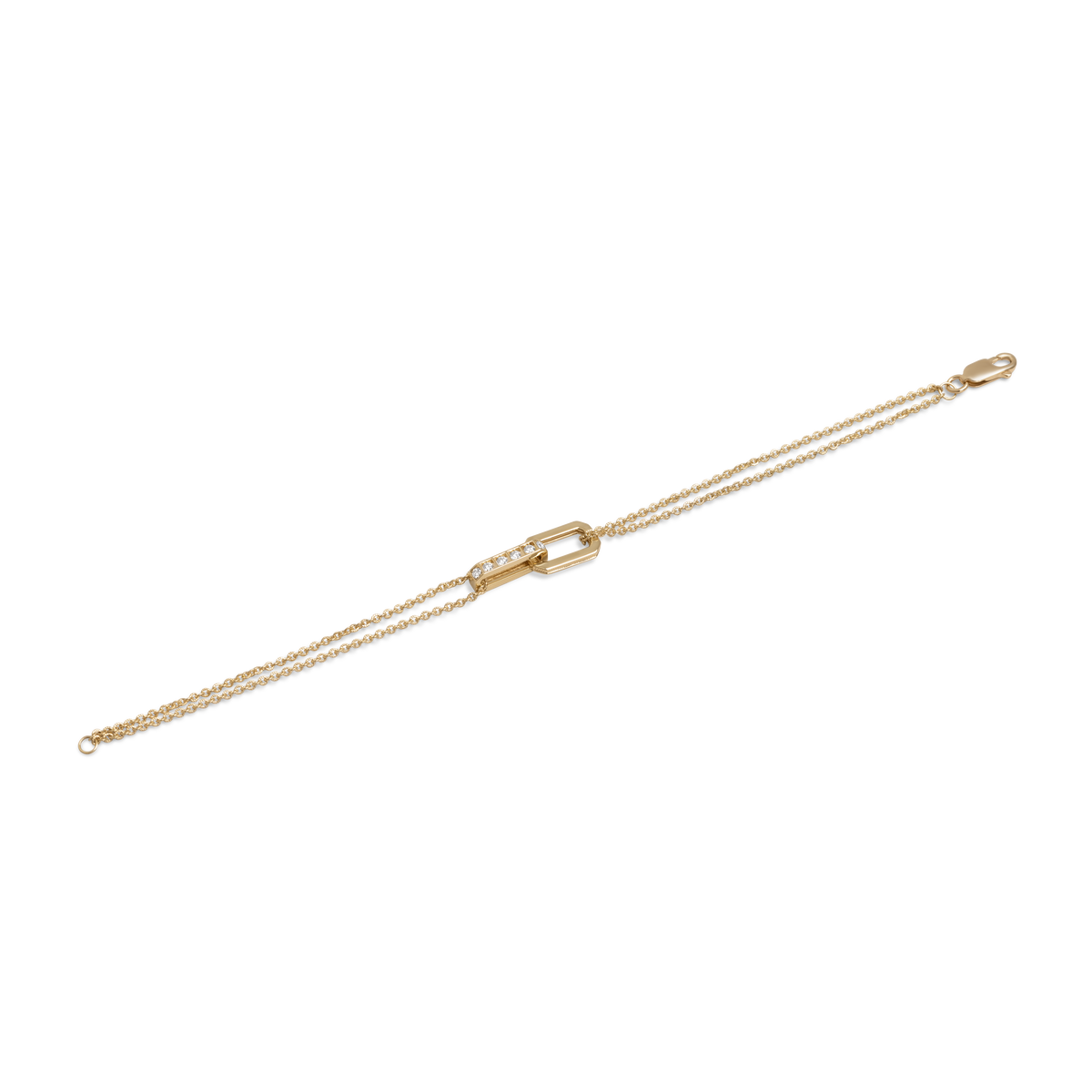 Bracelet chaîne serti de diamants | Or 18 carats