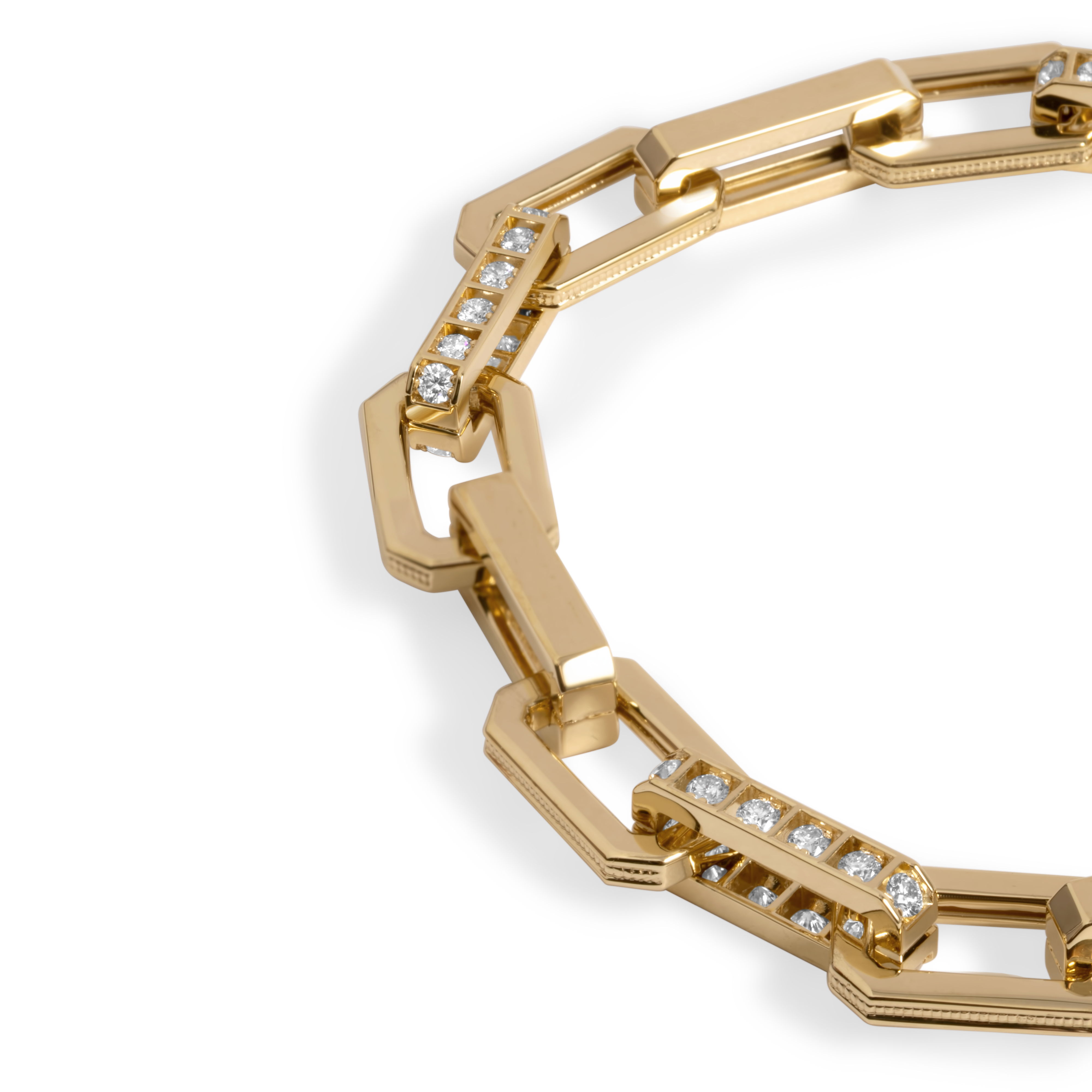 Bracelet chaîne en or orné de diamants | Or 18 carats