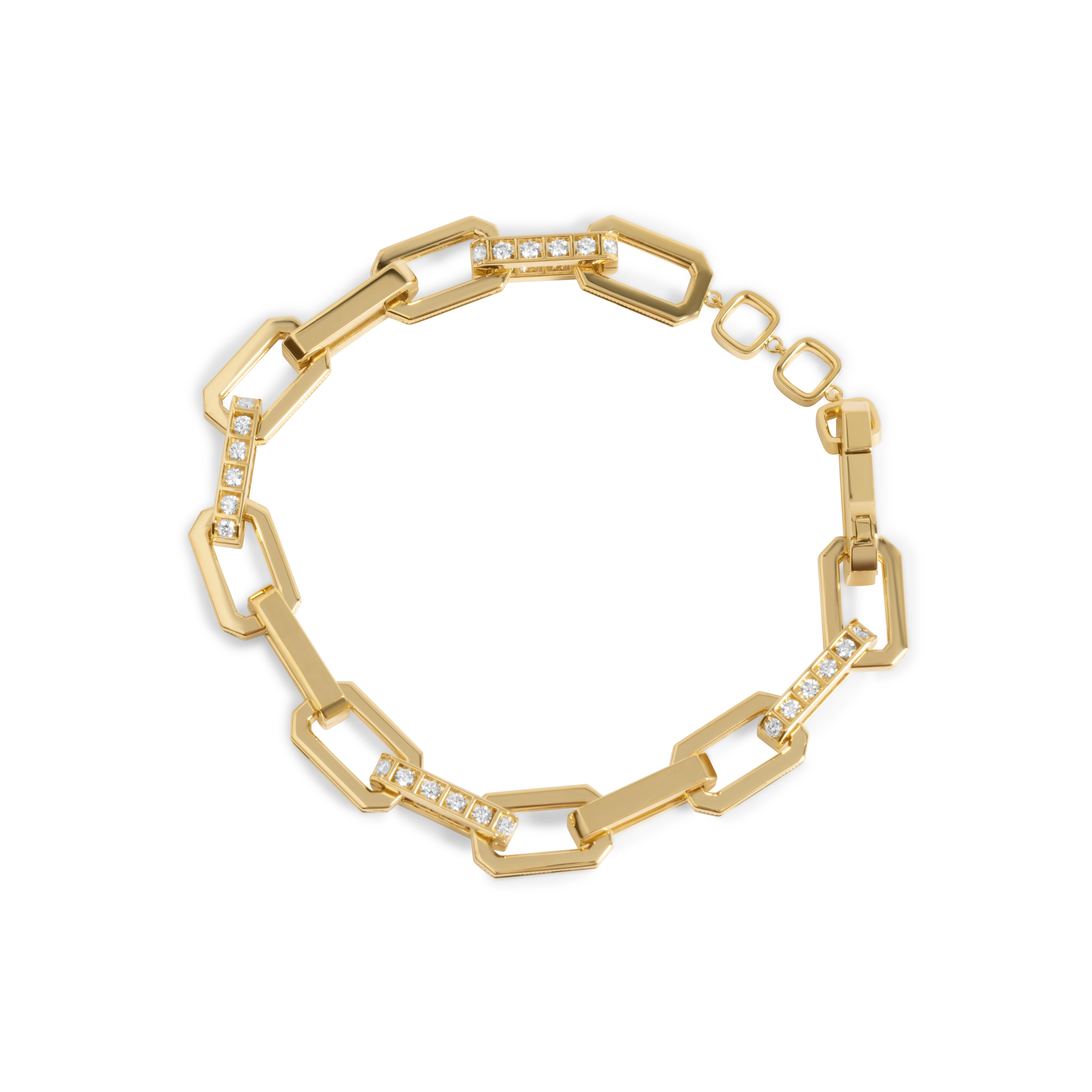 Bracelet chaîne en or orné de diamants | Or 18 carats