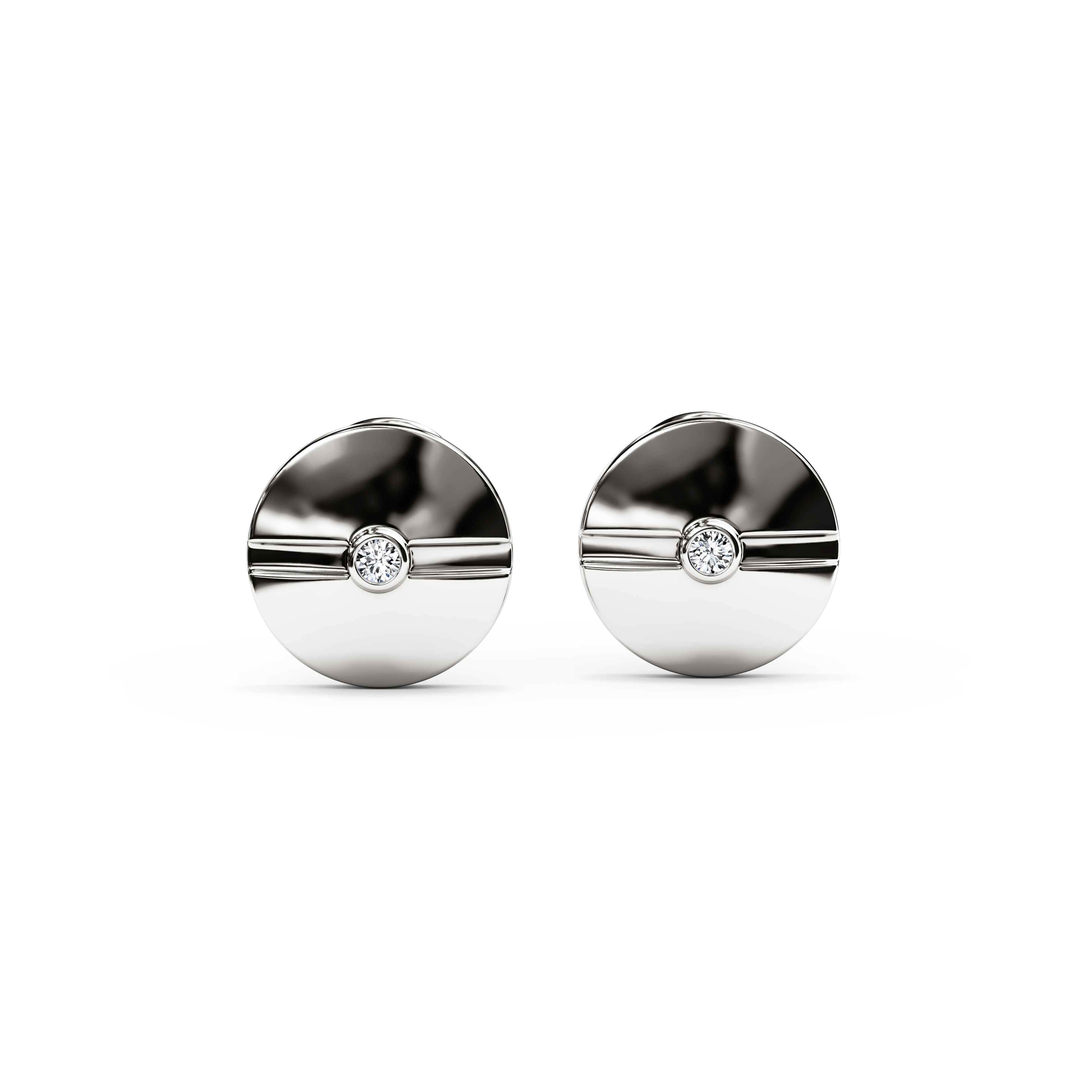 Boutons de manchette clous diamant | Platine
