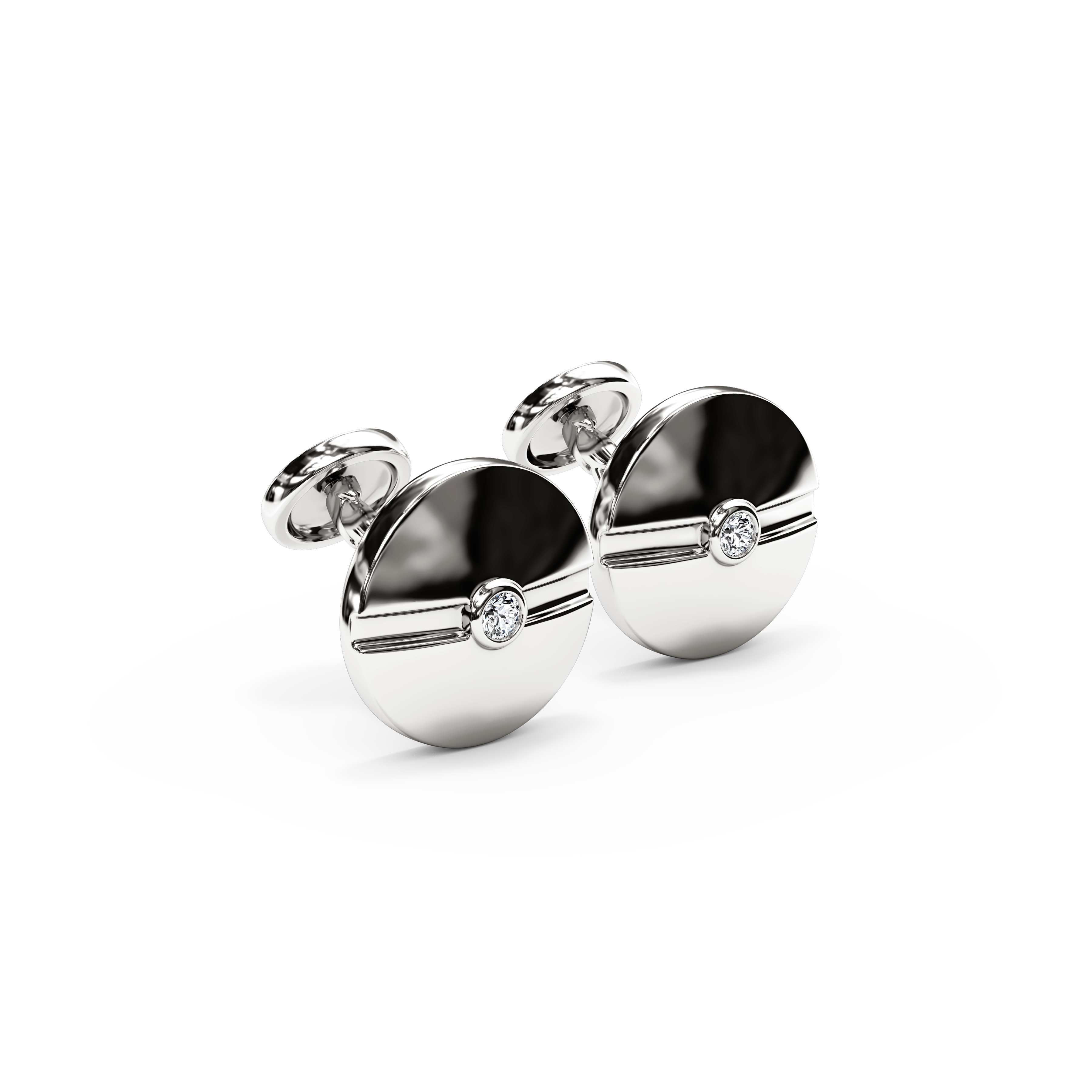 Boutons de manchette clous diamant | Platine