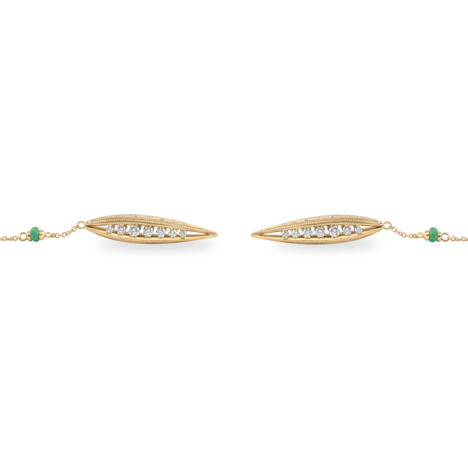 Boucles d'oreilles de précision à maillons ovales | Or 18 carats avec diamants
