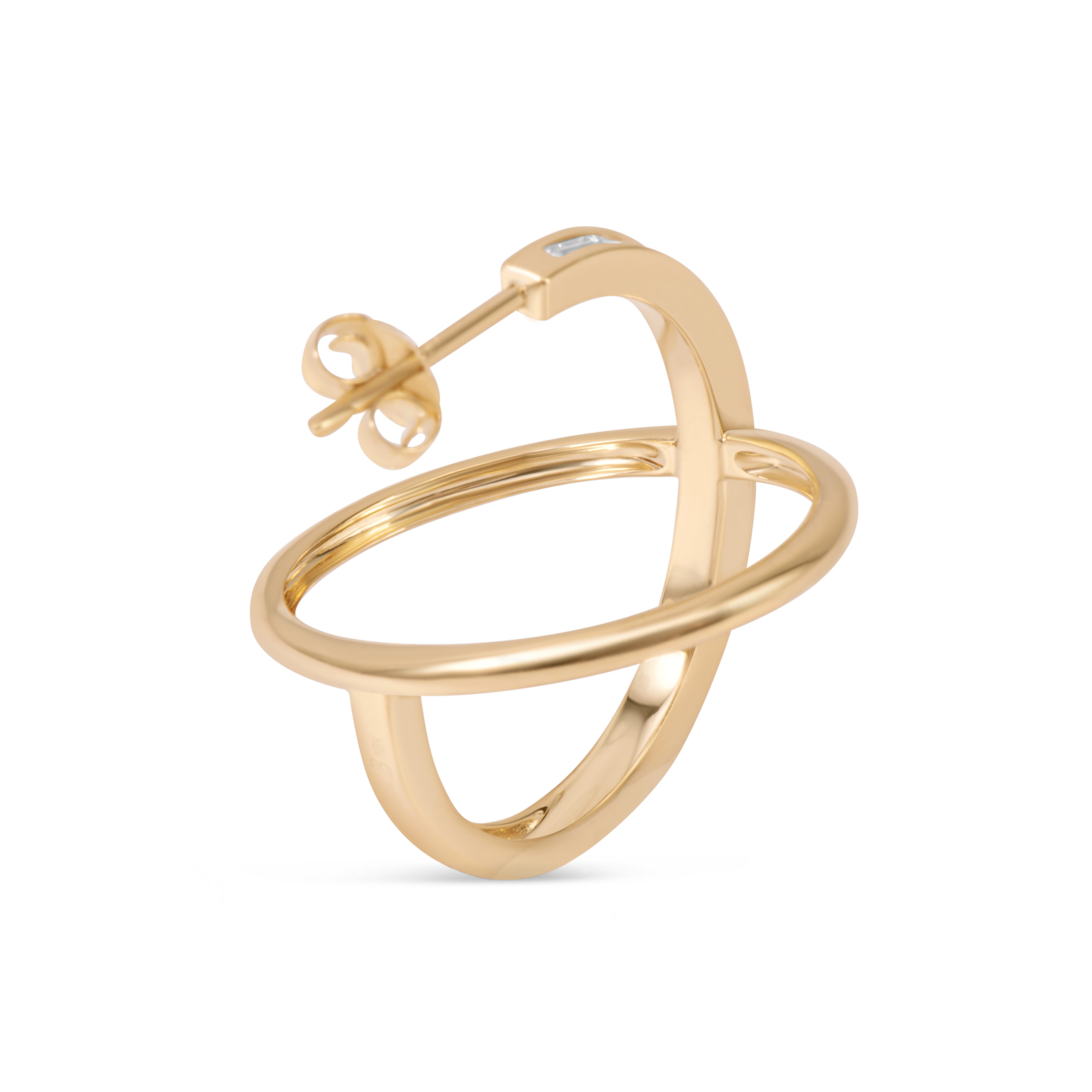 Orbital diamond hoop earrings | 18K Gold
