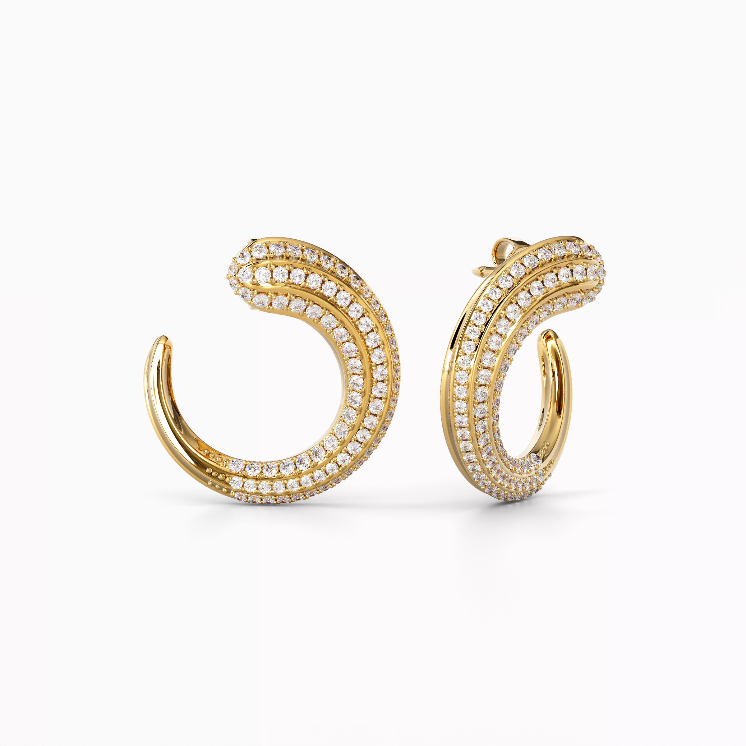 Boucles d'oreilles créoles diamant | Or 18 carats