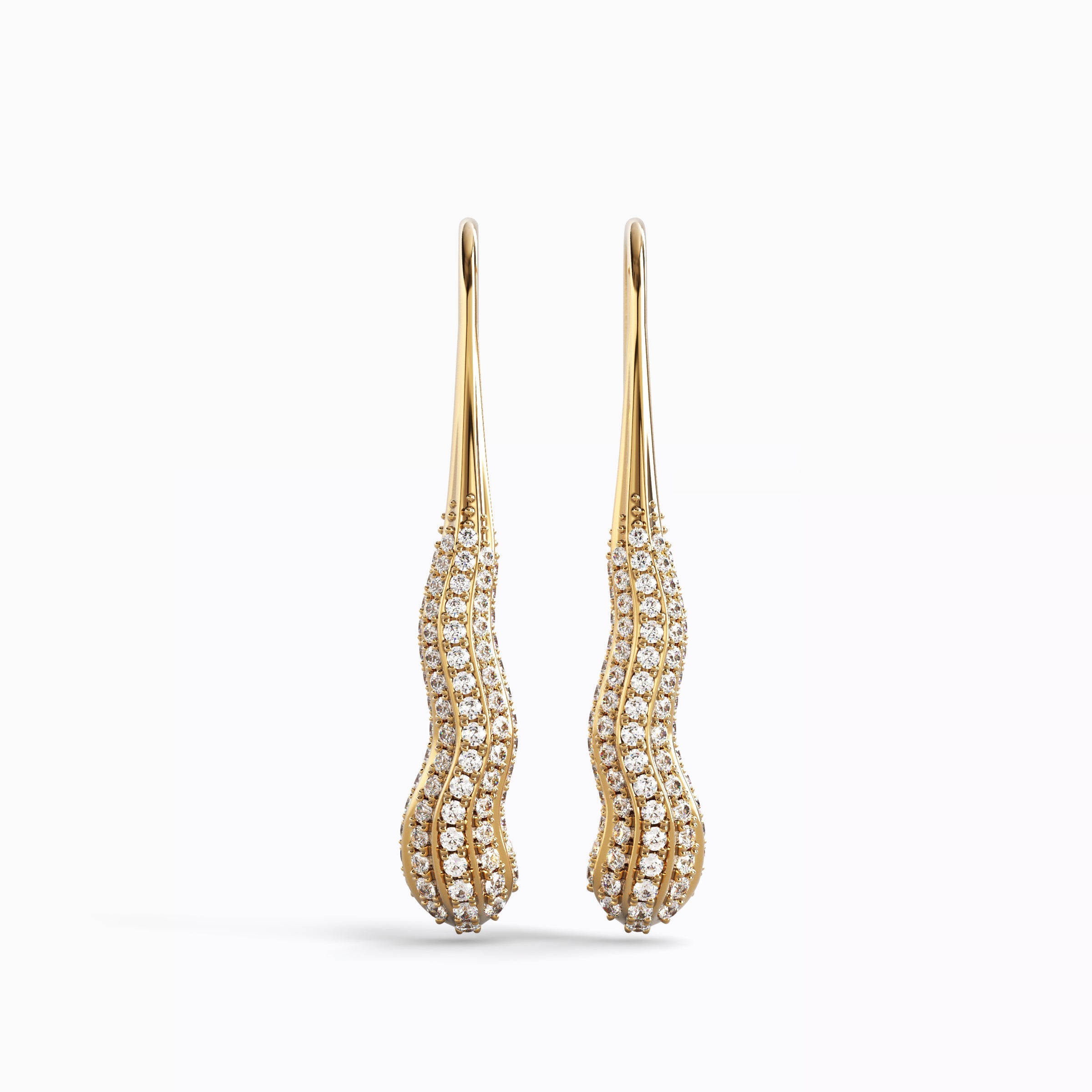 Boucles d'oreilles pendantes diamant | Or 18 carats