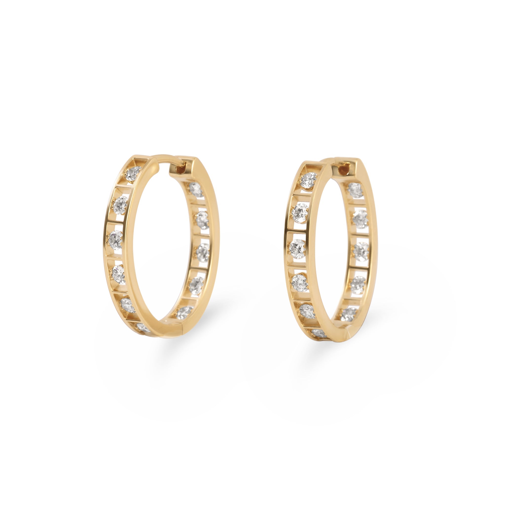 Channel-set hoop earrings | 18K Gold